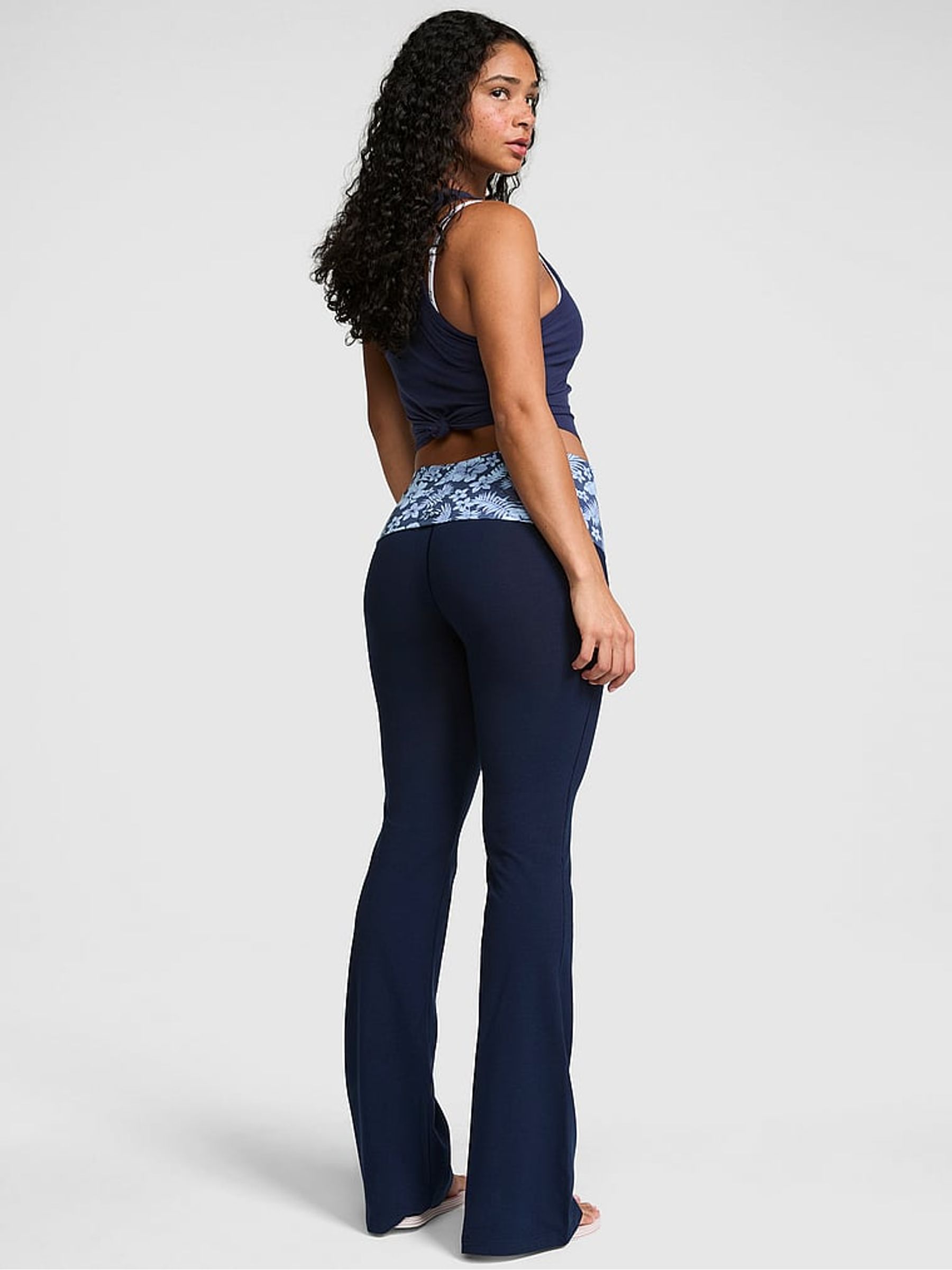 Noir Navy Blue Foldover Leggings - Image 2 of 2