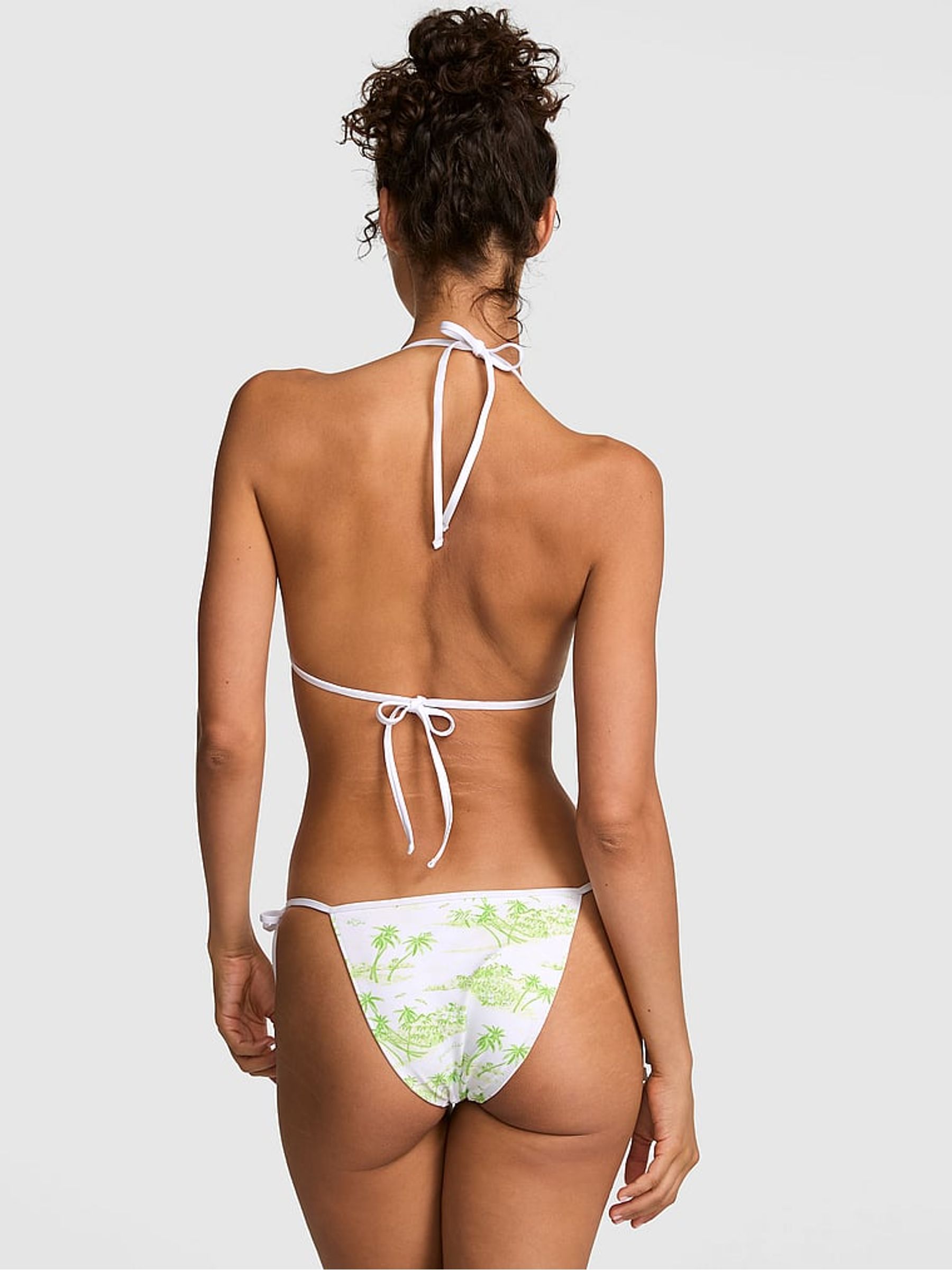 Limesicle Green Toile Print Reversible Bikini Top - Image 2 of 2