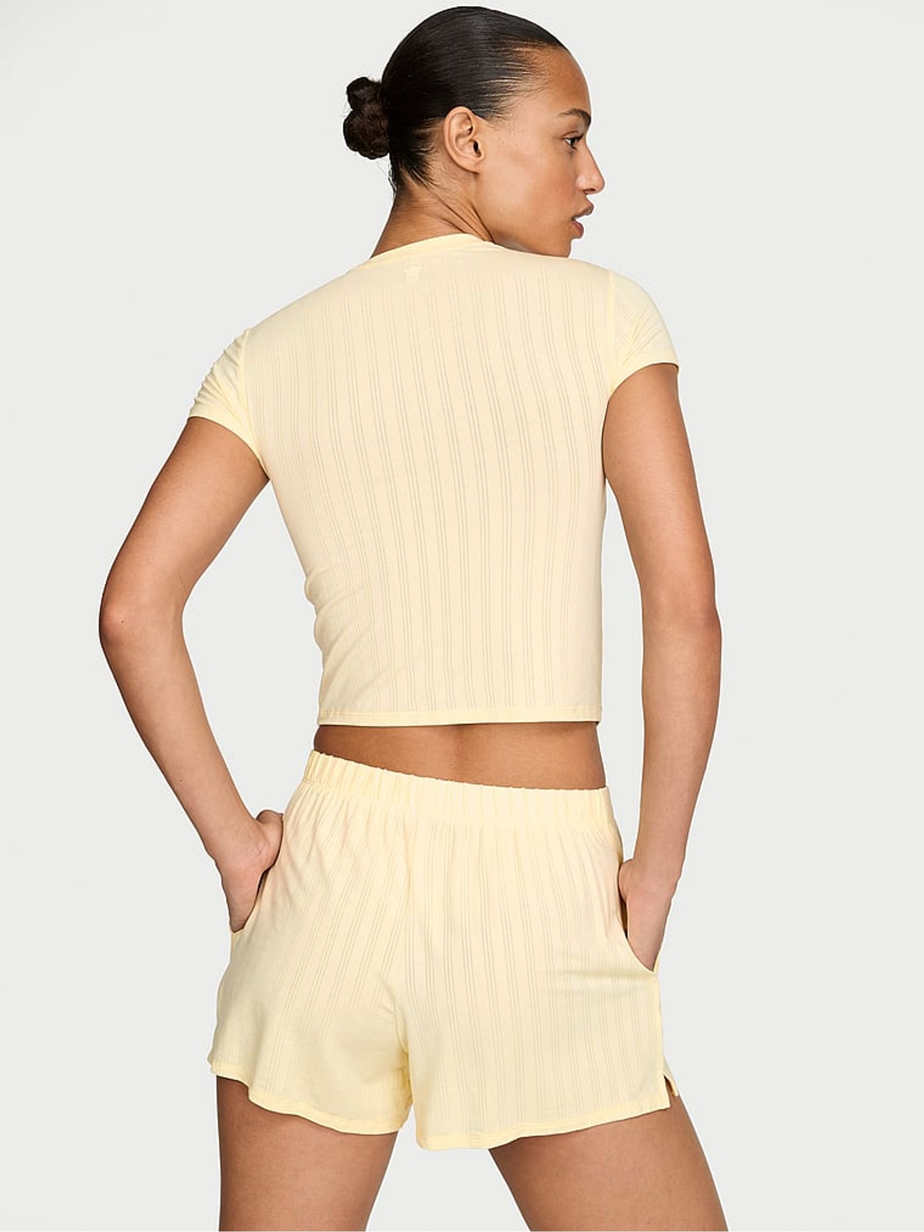 Sunny Honey Yellow Modal Ultra Fine Shorts - Image 2 of 2
