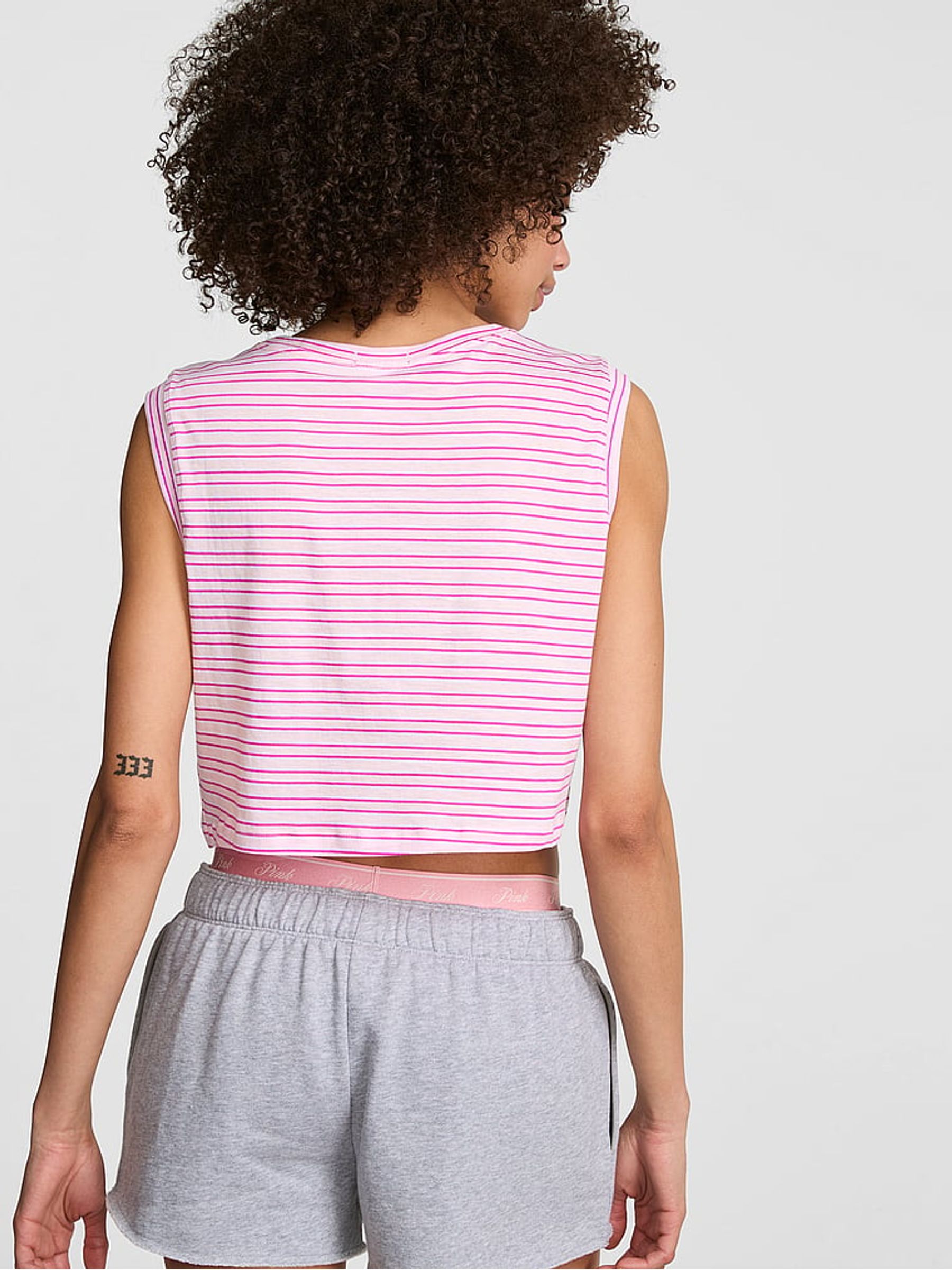 Coconut Pink Stripes Jersey Pyjama Top - Image 2 of 2