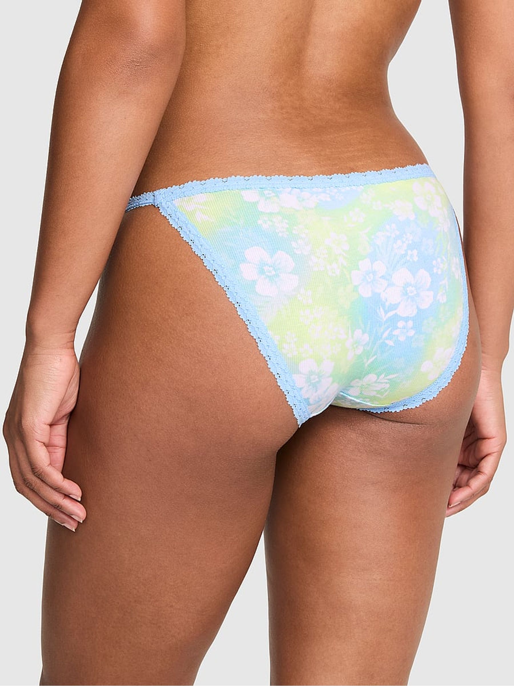 Blue Dancer Hibiscus Bikini Lace Trim Rib Knickers - Image 2 of 2