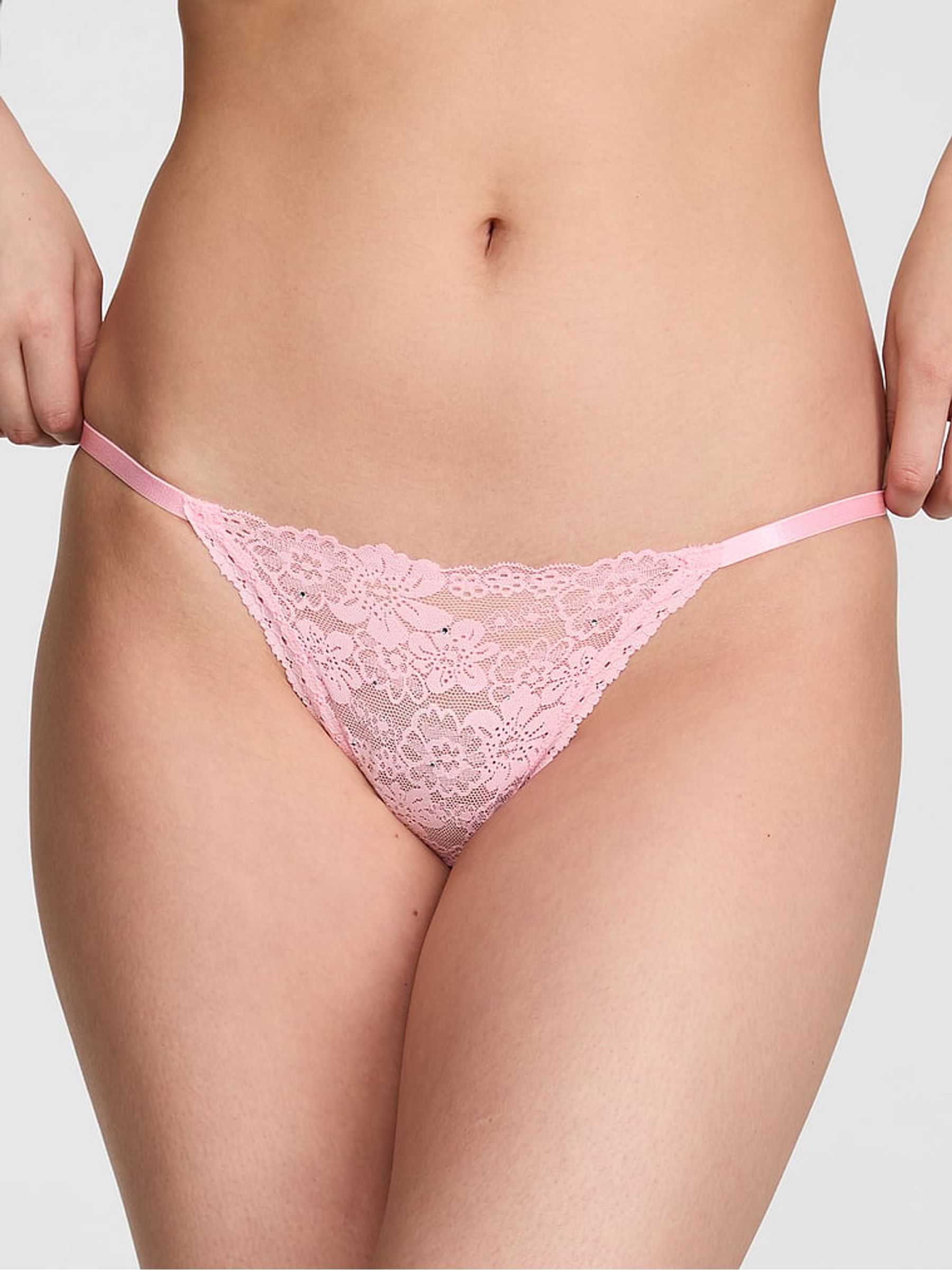 Boardwalk Pink Bikini Floral Lace Knickers - Image 1 of 2