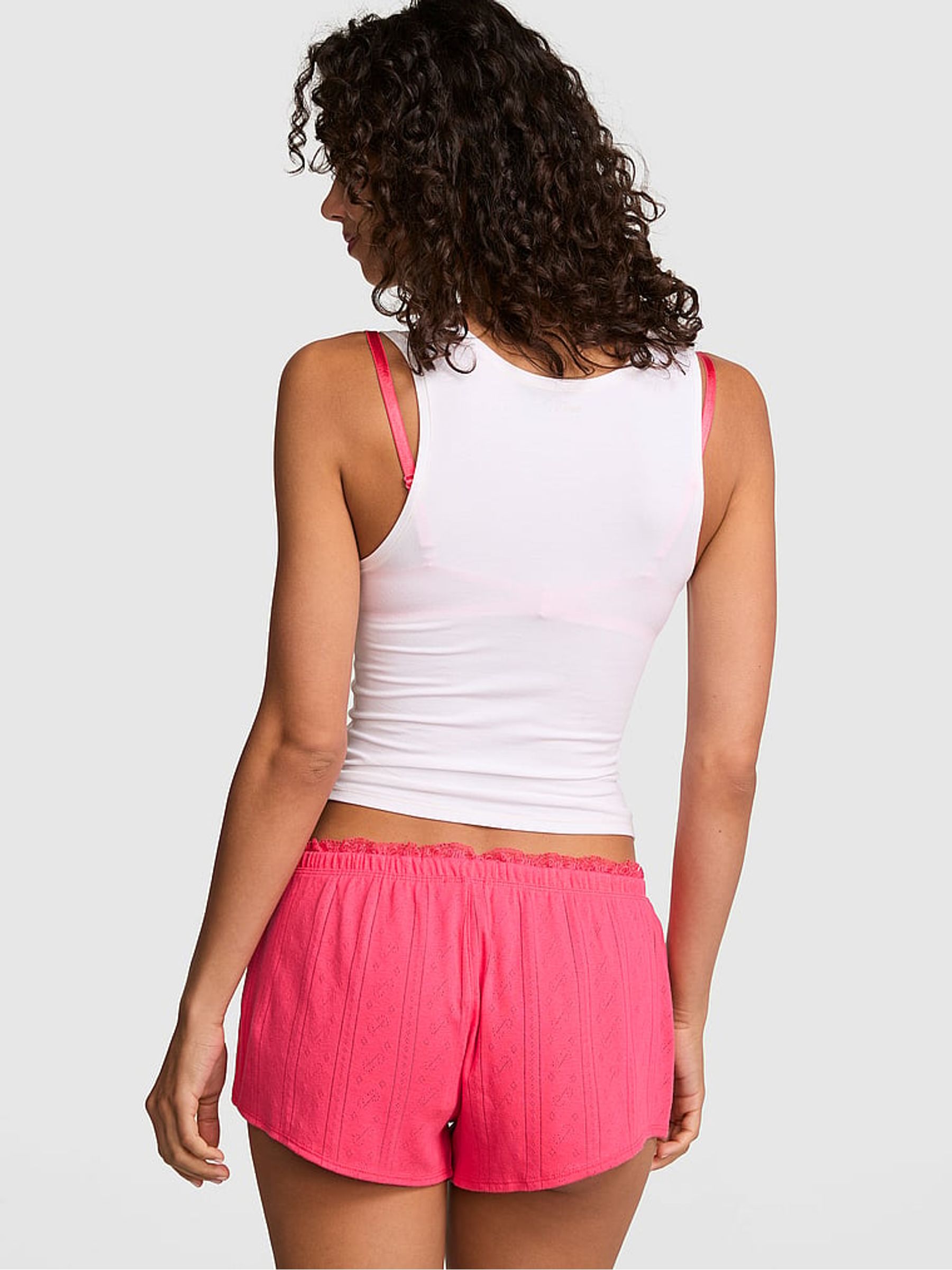 Candy Pink Pointelle Micro Pyjama Bottoms - Image 2 of 2