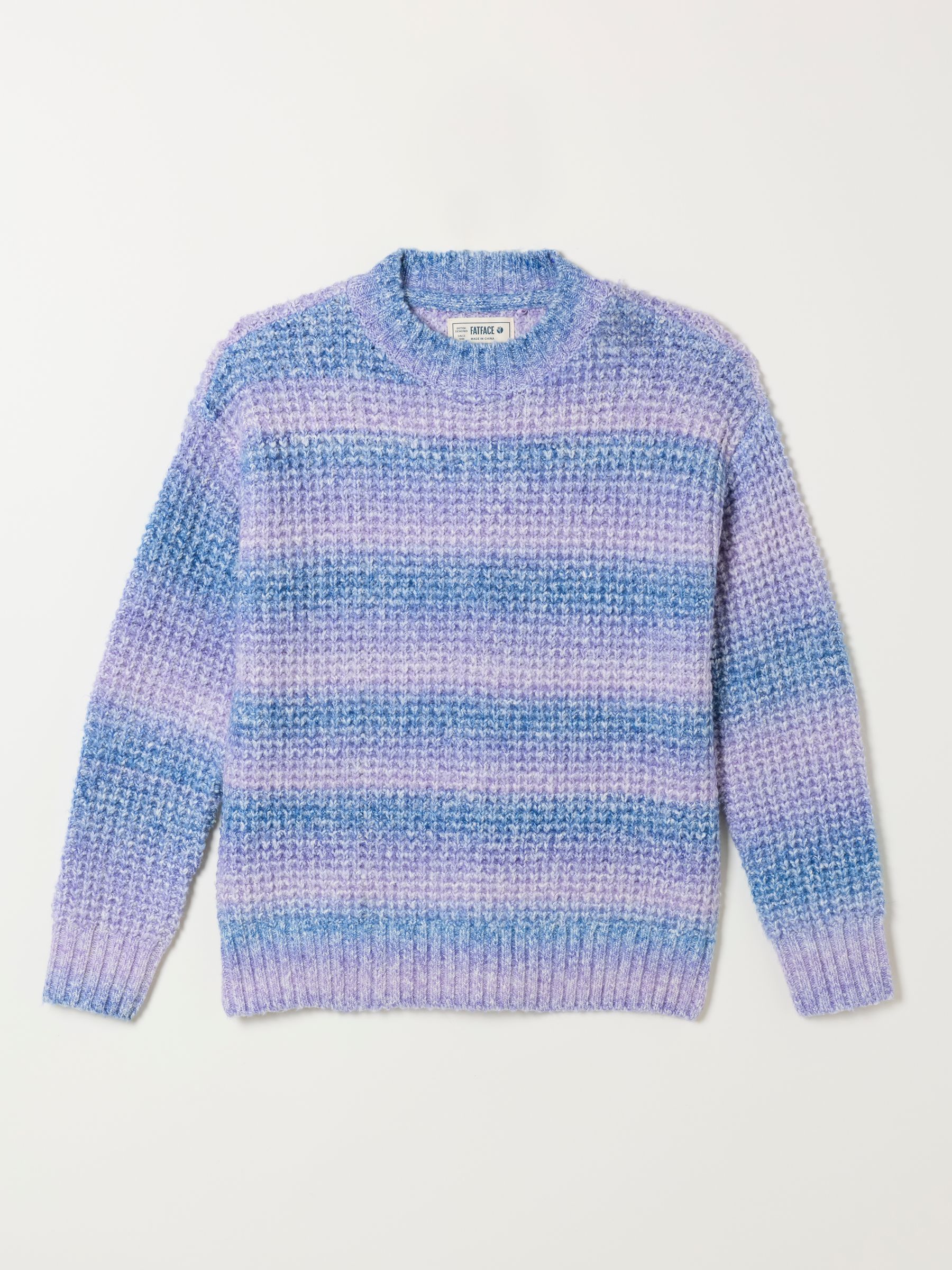 Lilac Purple Carolina Knitted Ombre Textured Crew Neck Jumper - Image 1 of 1 Lilac Purple Carolina Knitted Ombre Textured Crew Neck Jumper - Image 1 of 1