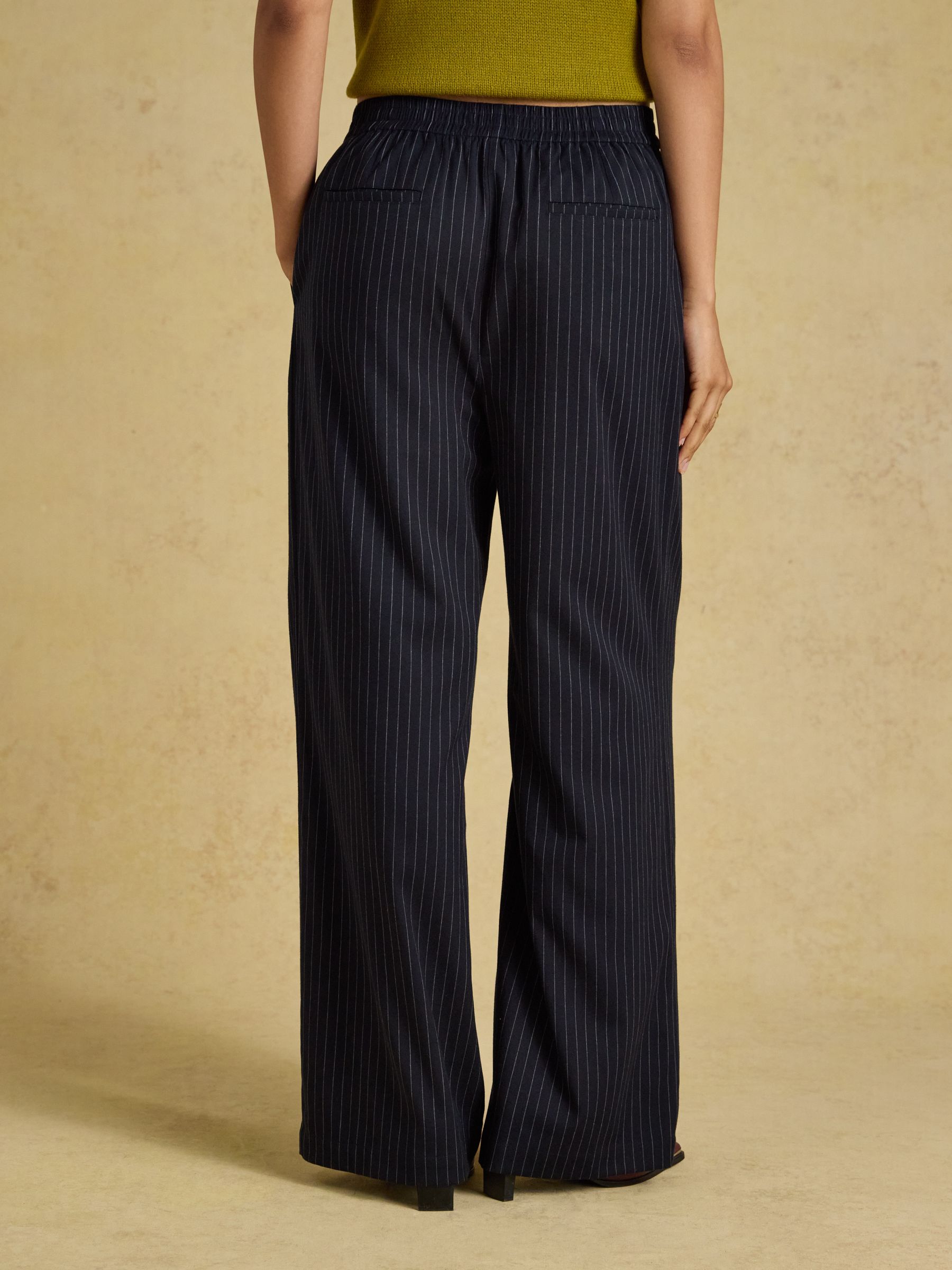 Navy Stripe Pinstriped Pull On Trouser - Image 2 of 6