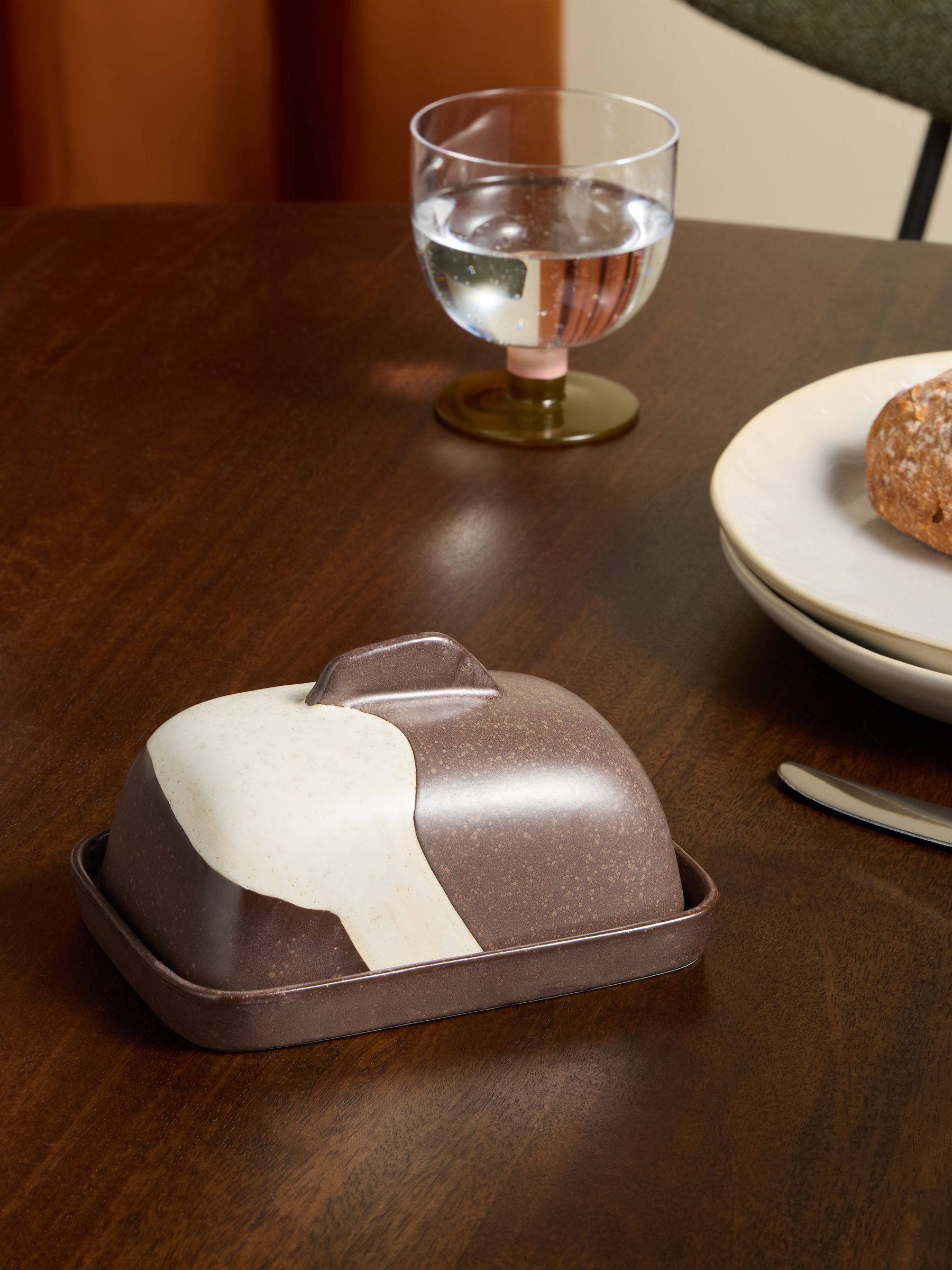 Enzo Butter Dish in Brown - Image 1 of 6