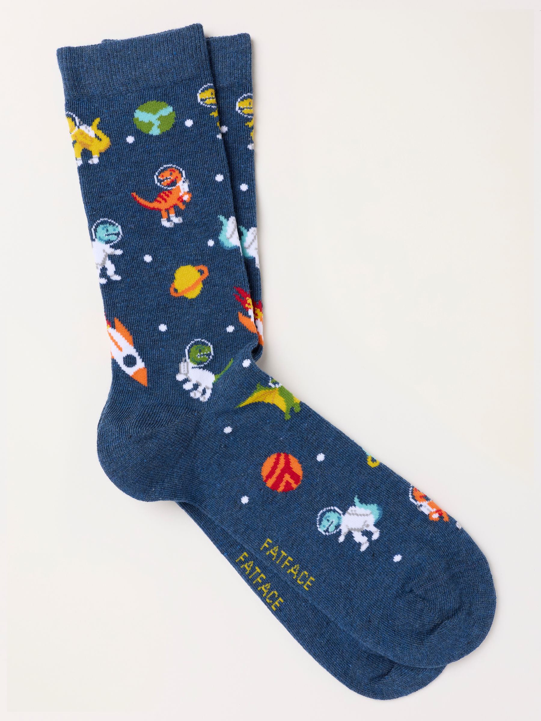 Navy Space Dino Socks - Image 1 of 2