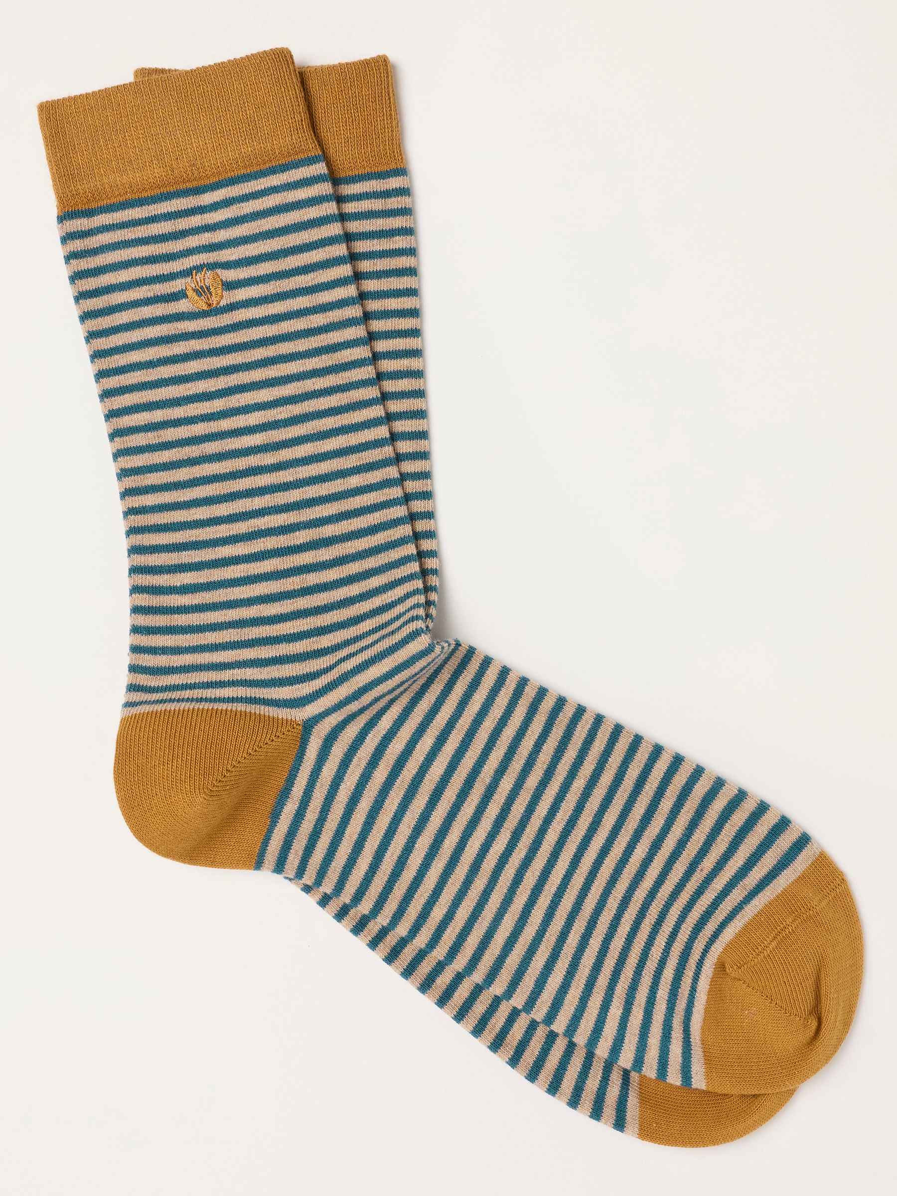 Mustard Yellow Striped Socks - Image 1 of 2 Mustard Yellow Striped Socks - Image 1 of 2