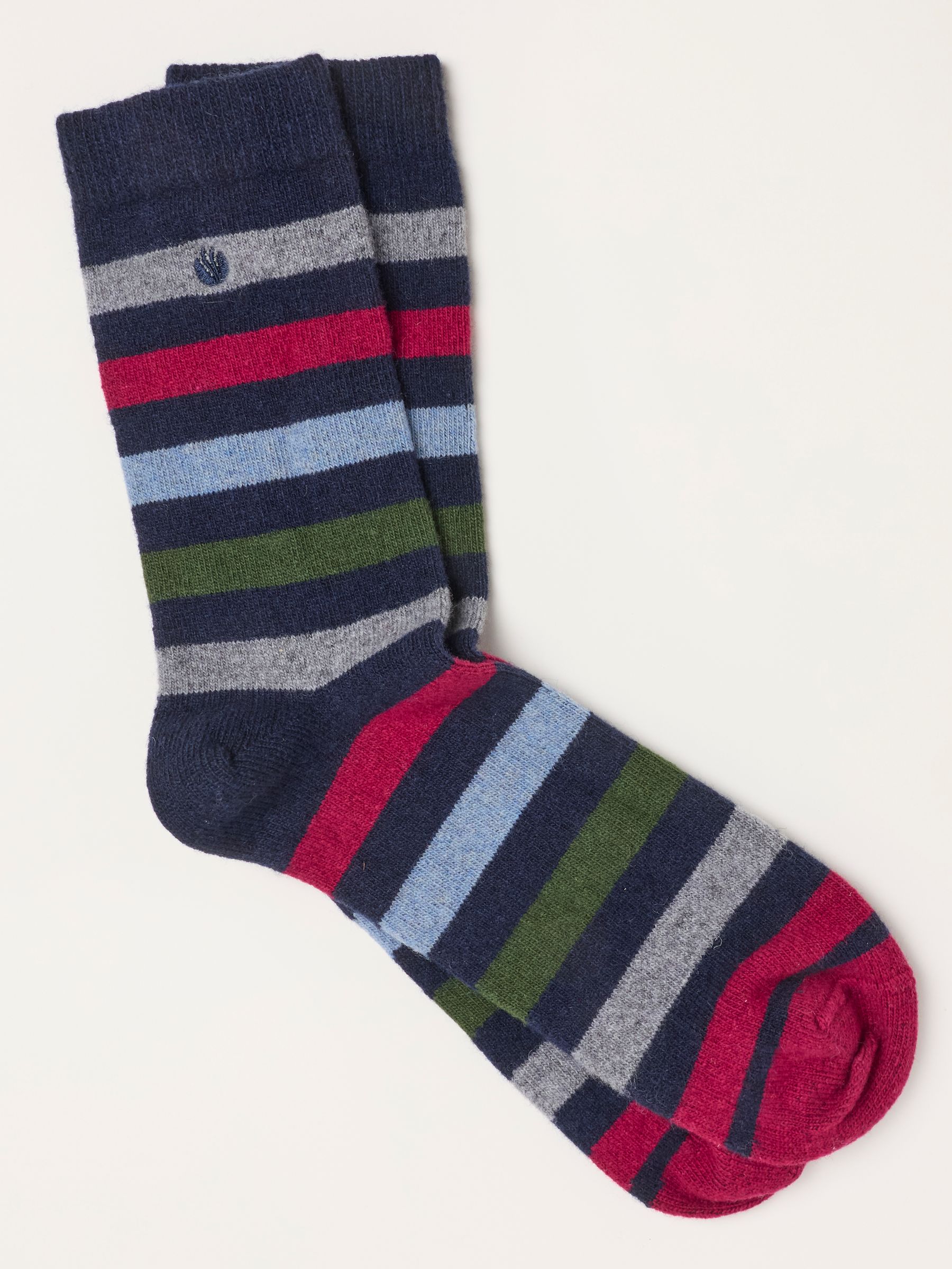Navy Striped Wool Socks - Image 1 of 2