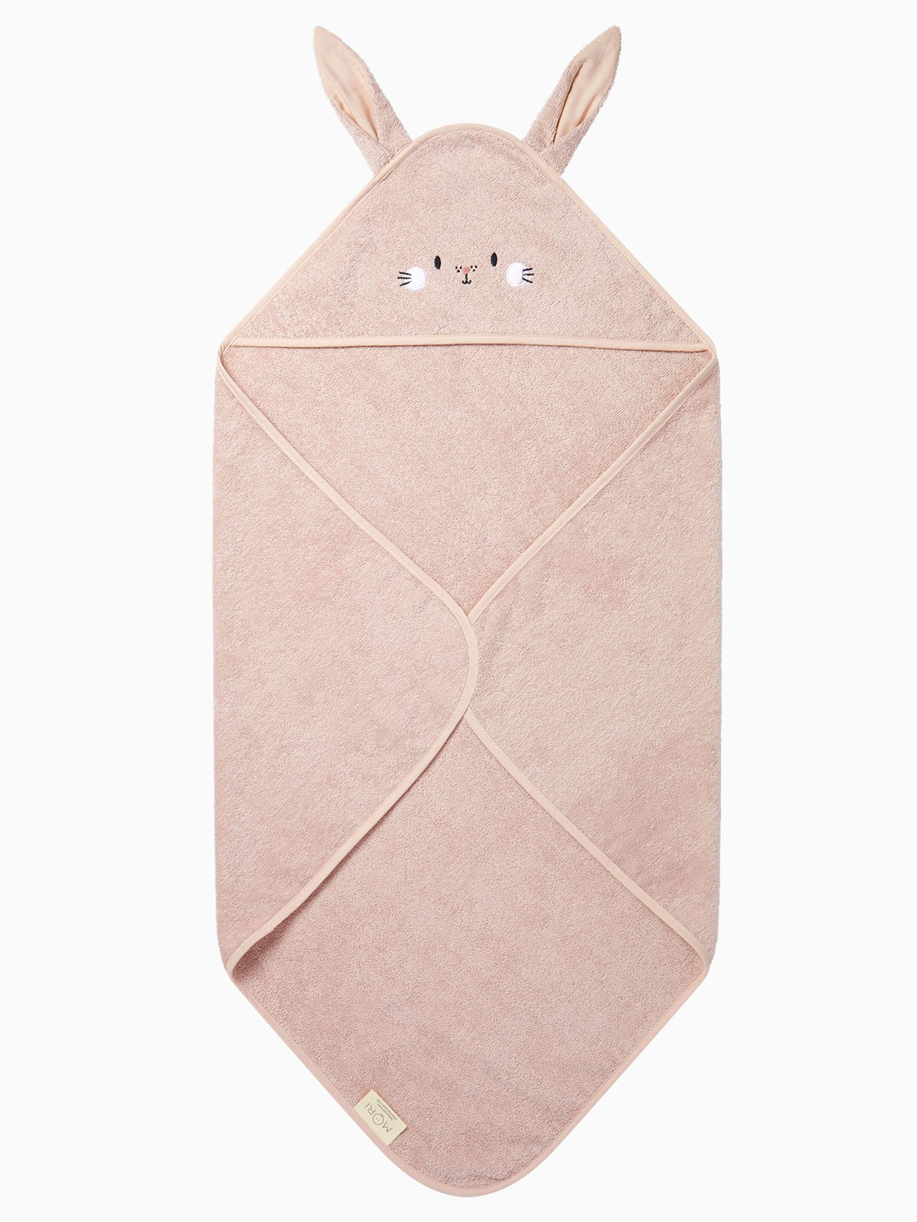 MORI Blush Pink Bunny Hooded Toddler Towel - Image 2 of 3 MORI Blush Pink Bunny Hooded Toddler Towel - Image 2 of 3