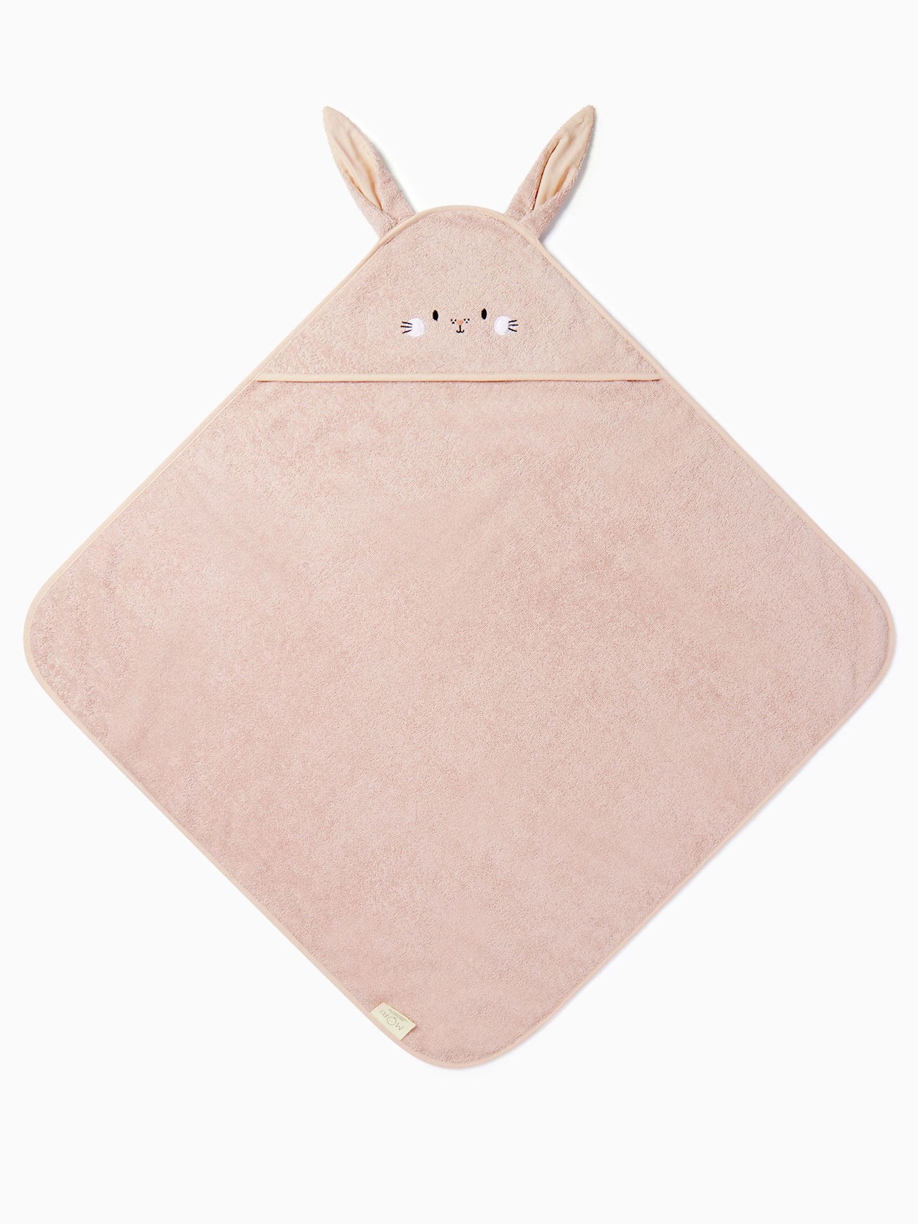 MORI Blush Pink Bunny Hooded Toddler Towel - Image 3 of 3