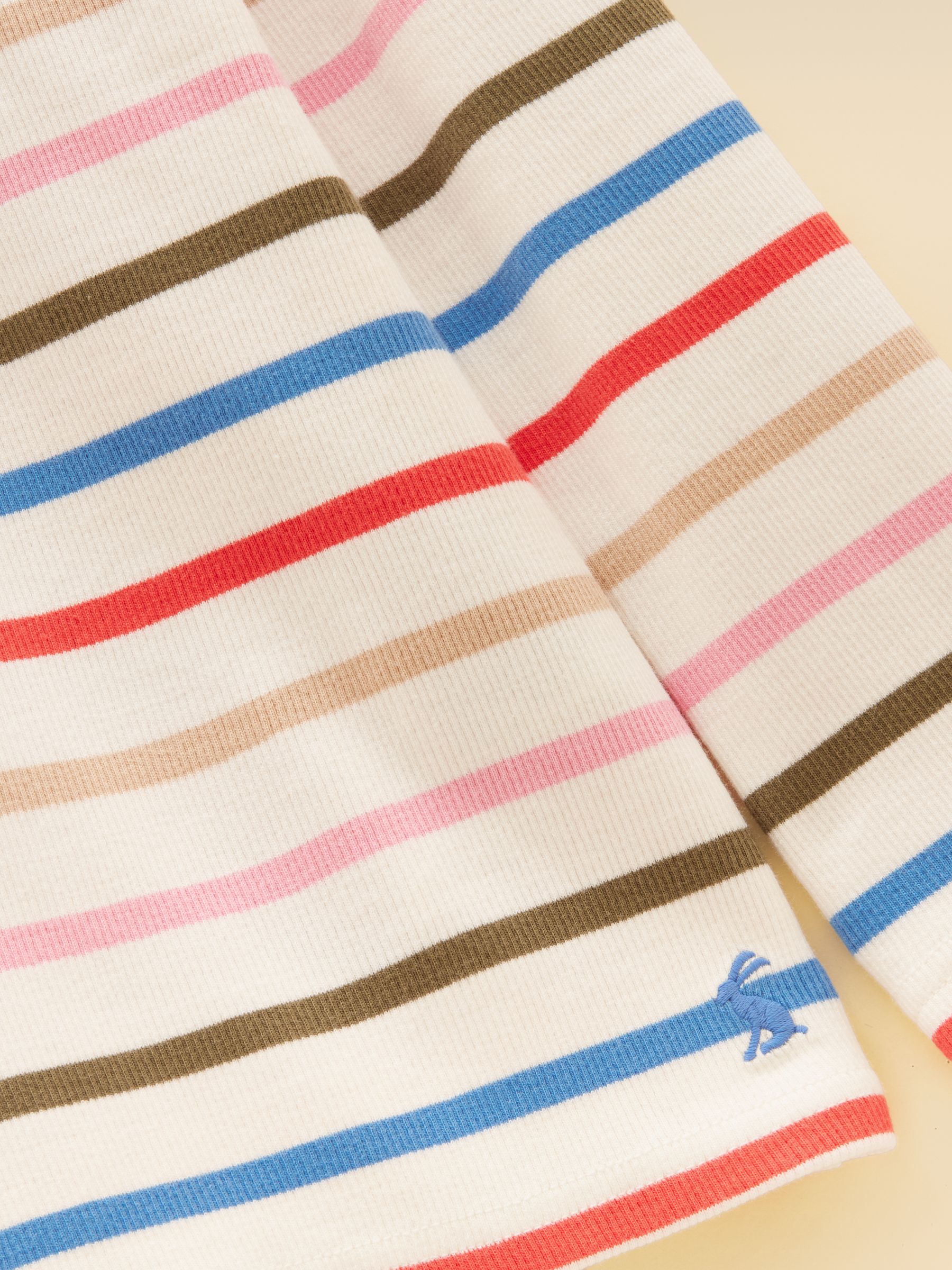 Girls' Sophie Multi Stripe Long Sleeve Ribbed Collared Top - Image 3 of 4