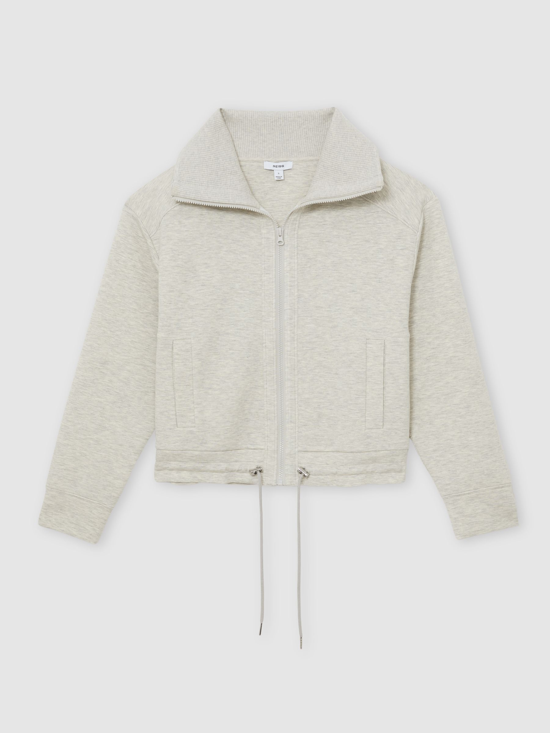 Premium Interlock Zip-Front Sweatshirt in Grey Marl - image 1