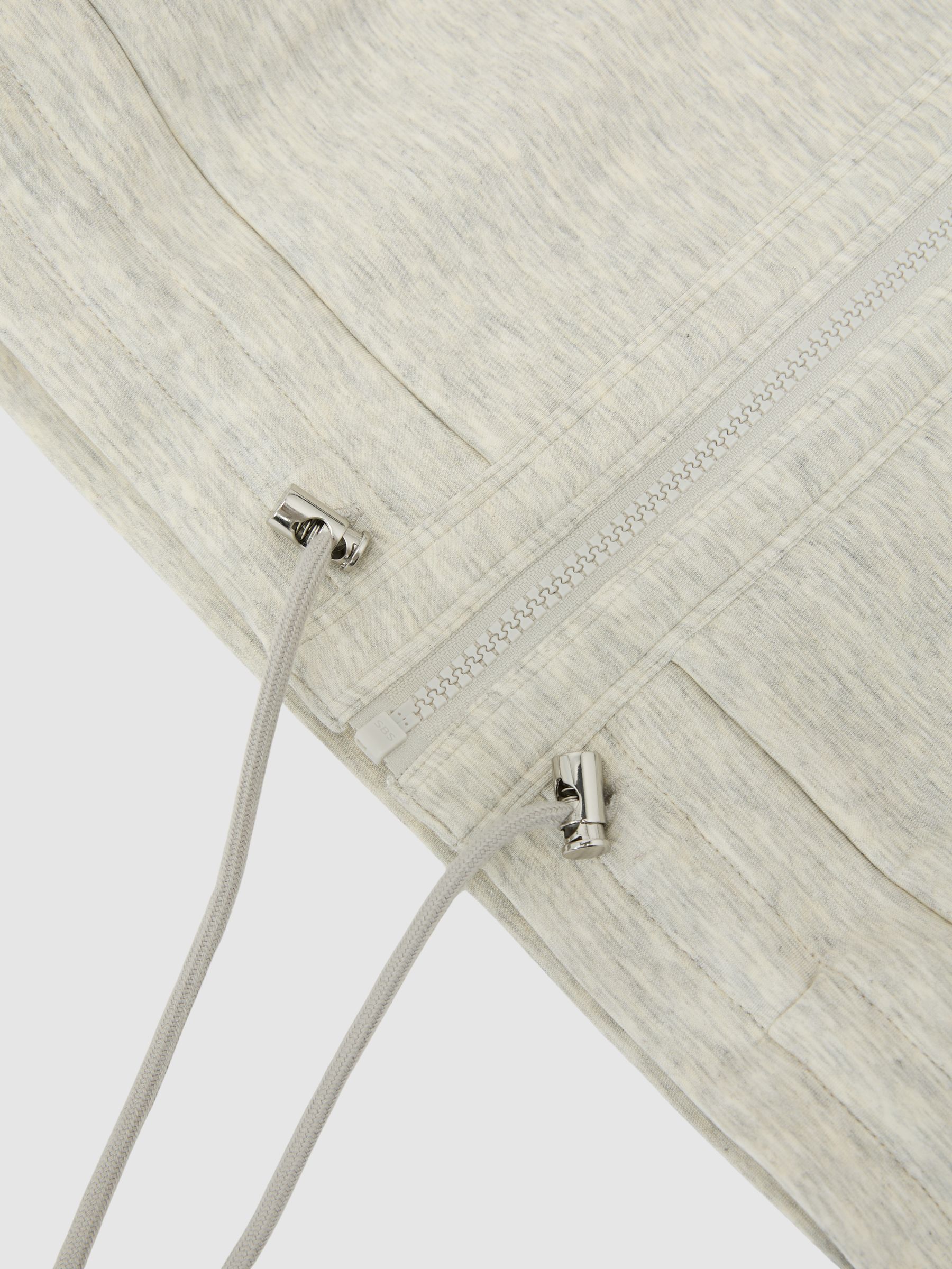 Premium Interlock Zip-Front Sweatshirt in Grey Marl - Image 8 of 8