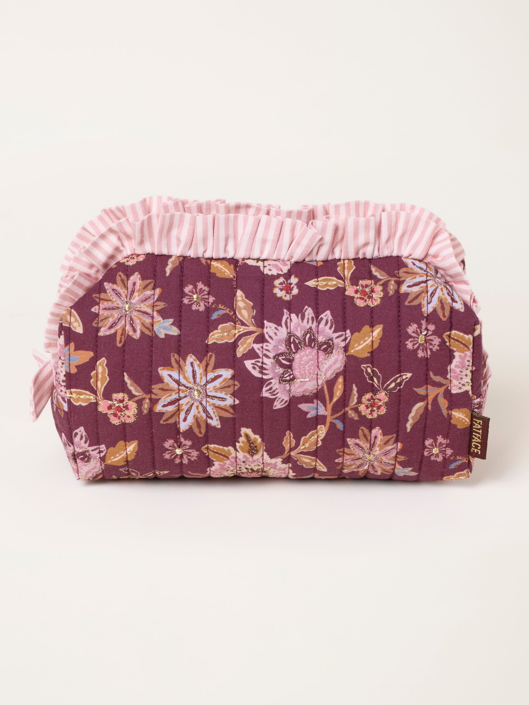 Purple Floral Print Quilted Make Up Bag - Image 1 of 3