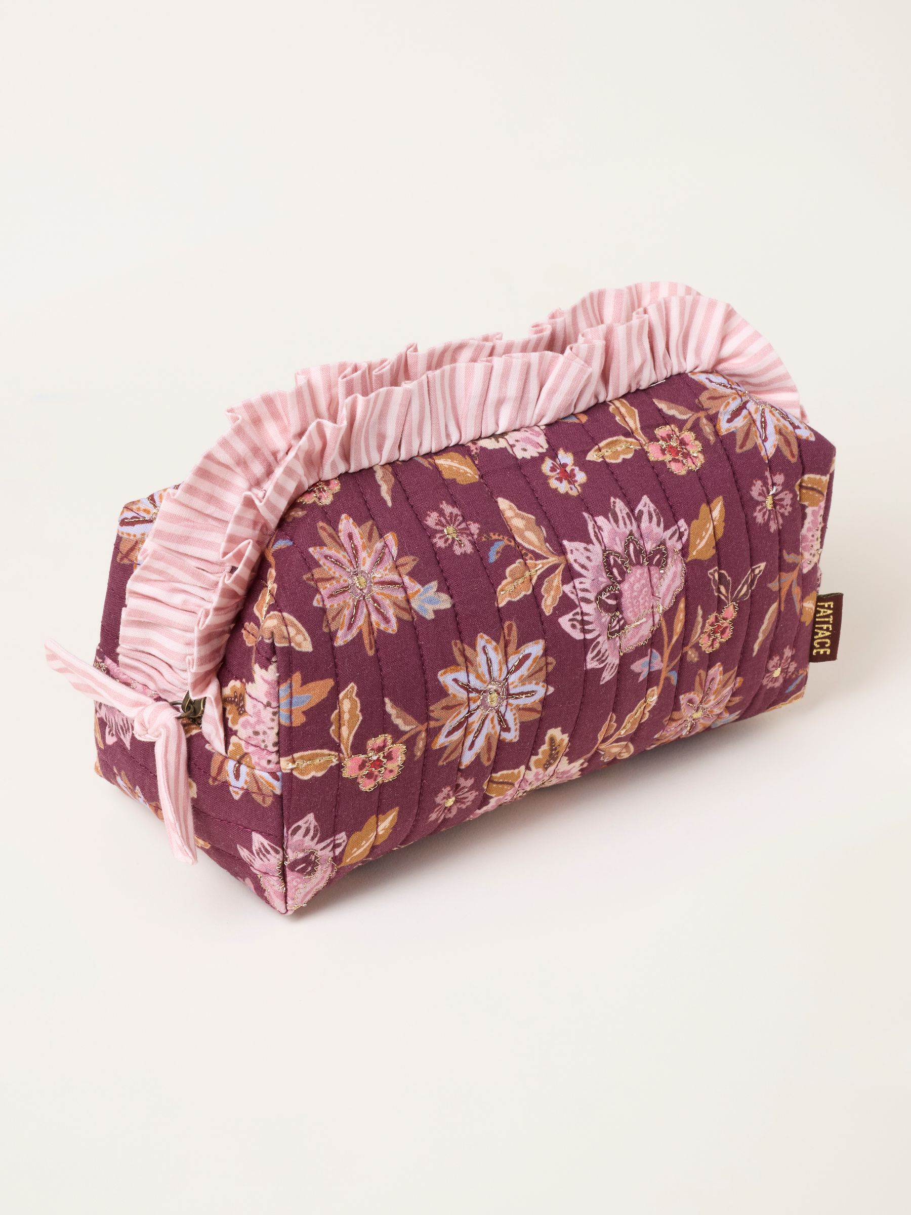 Purple Floral Print Quilted Make Up Bag - Image 2 of 3