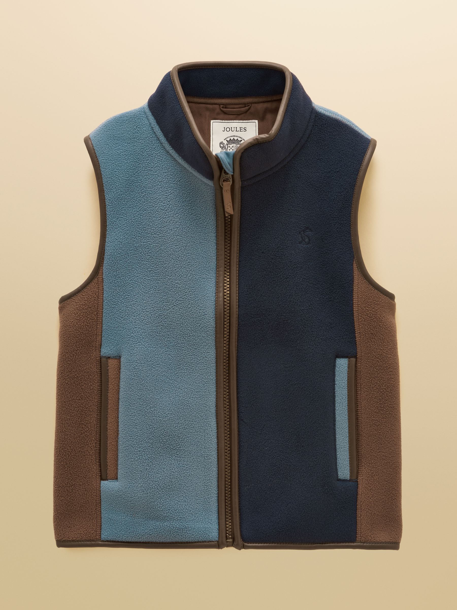 Kids' Heritage Navy Colourblock Fleece Gilet - Image 1 of 5
