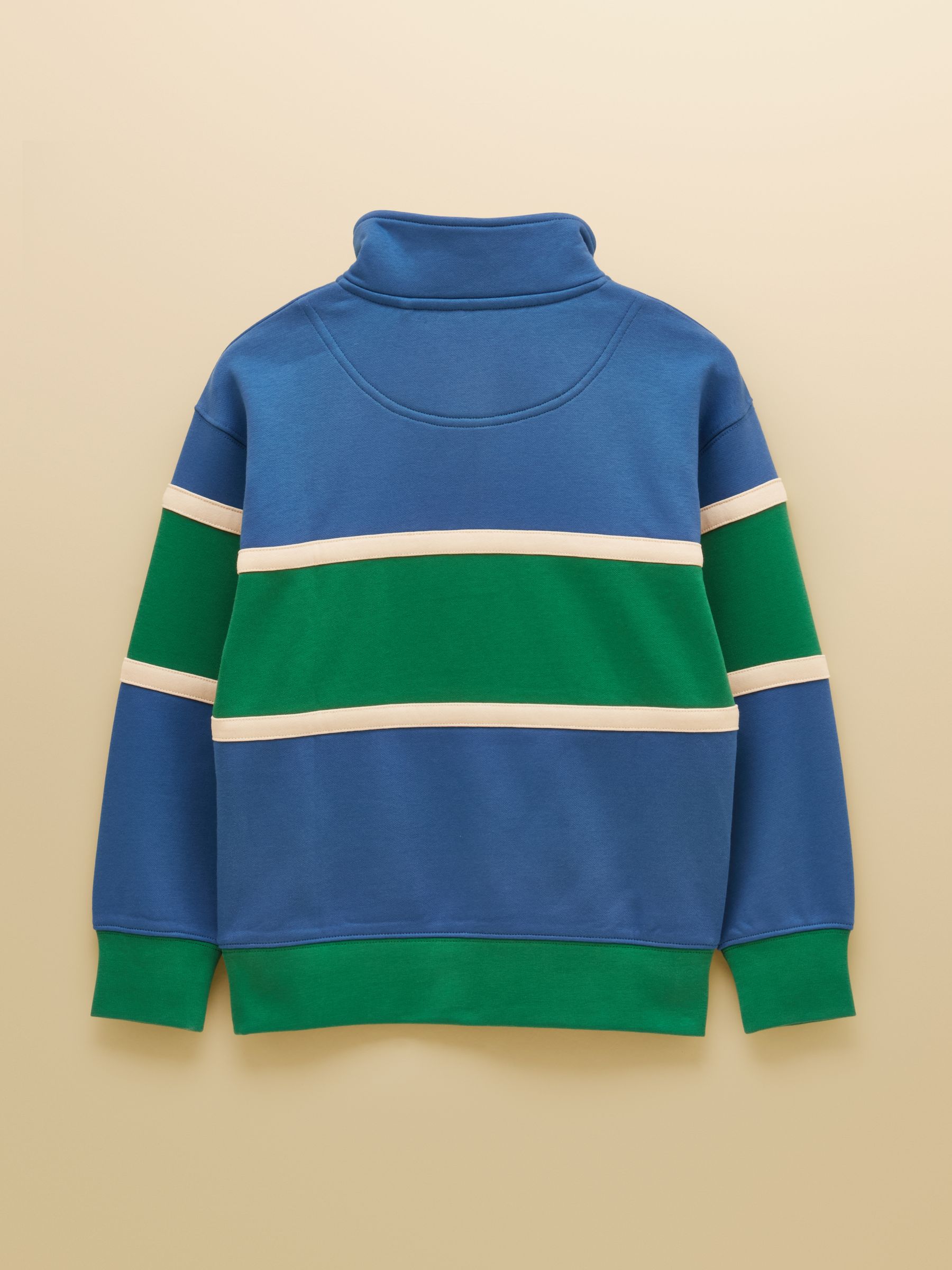 Kids' Alfie Blue Colourblock Quarter Zip Sweatshirt - Image 3 of 4
