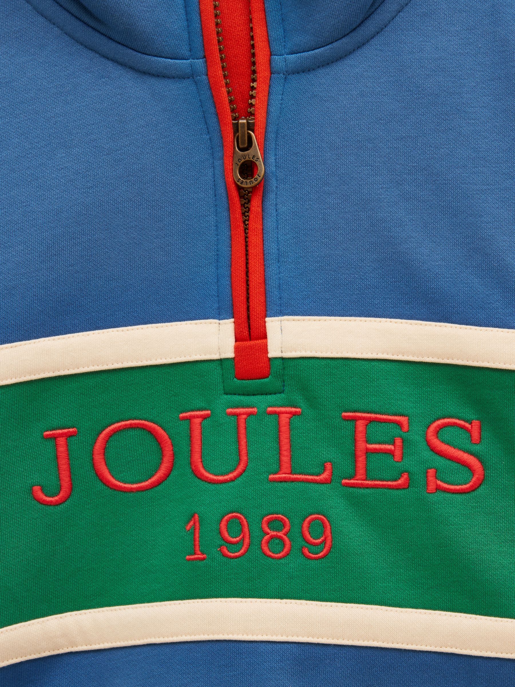Kids' Alfie Blue Colourblock Quarter Zip Sweatshirt - Image 4 of 4