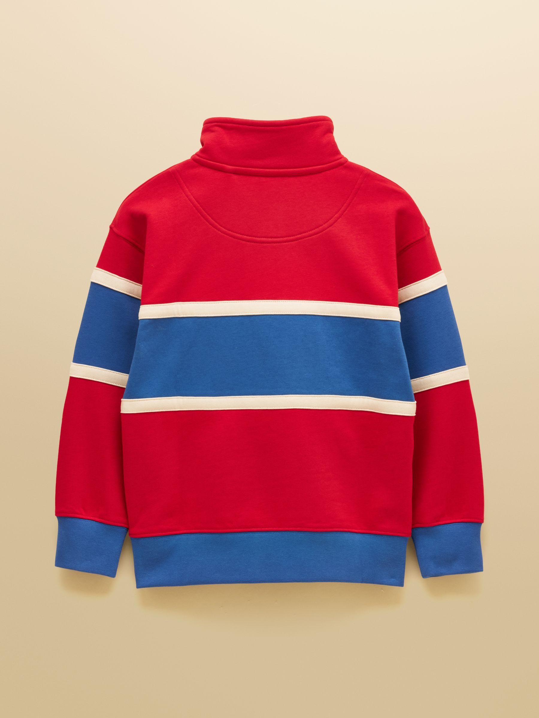Kids' Alfie Red Colourblock Quarter Zip Sweatshirt - Image 2 of 4 Kids' Alfie Red Colourblock Quarter Zip Sweatshirt - Image 2 of 4