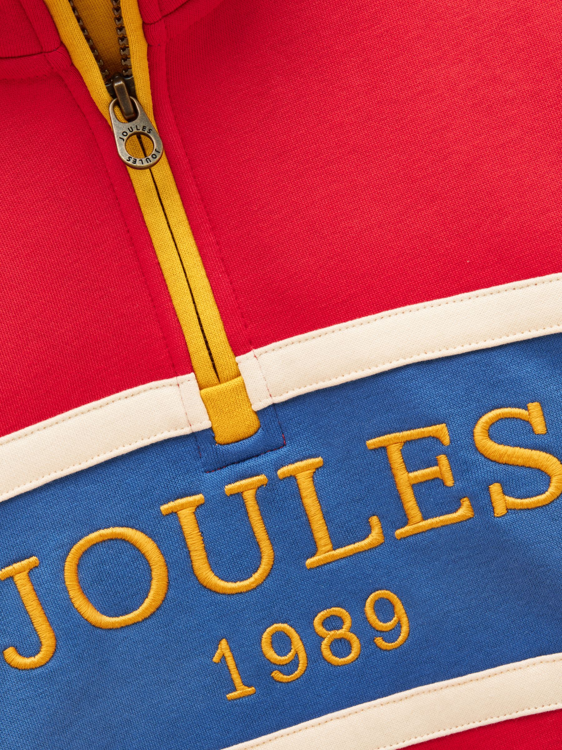 Kids' Alfie Red Colourblock Quarter Zip Sweatshirt - Image 3 of 4