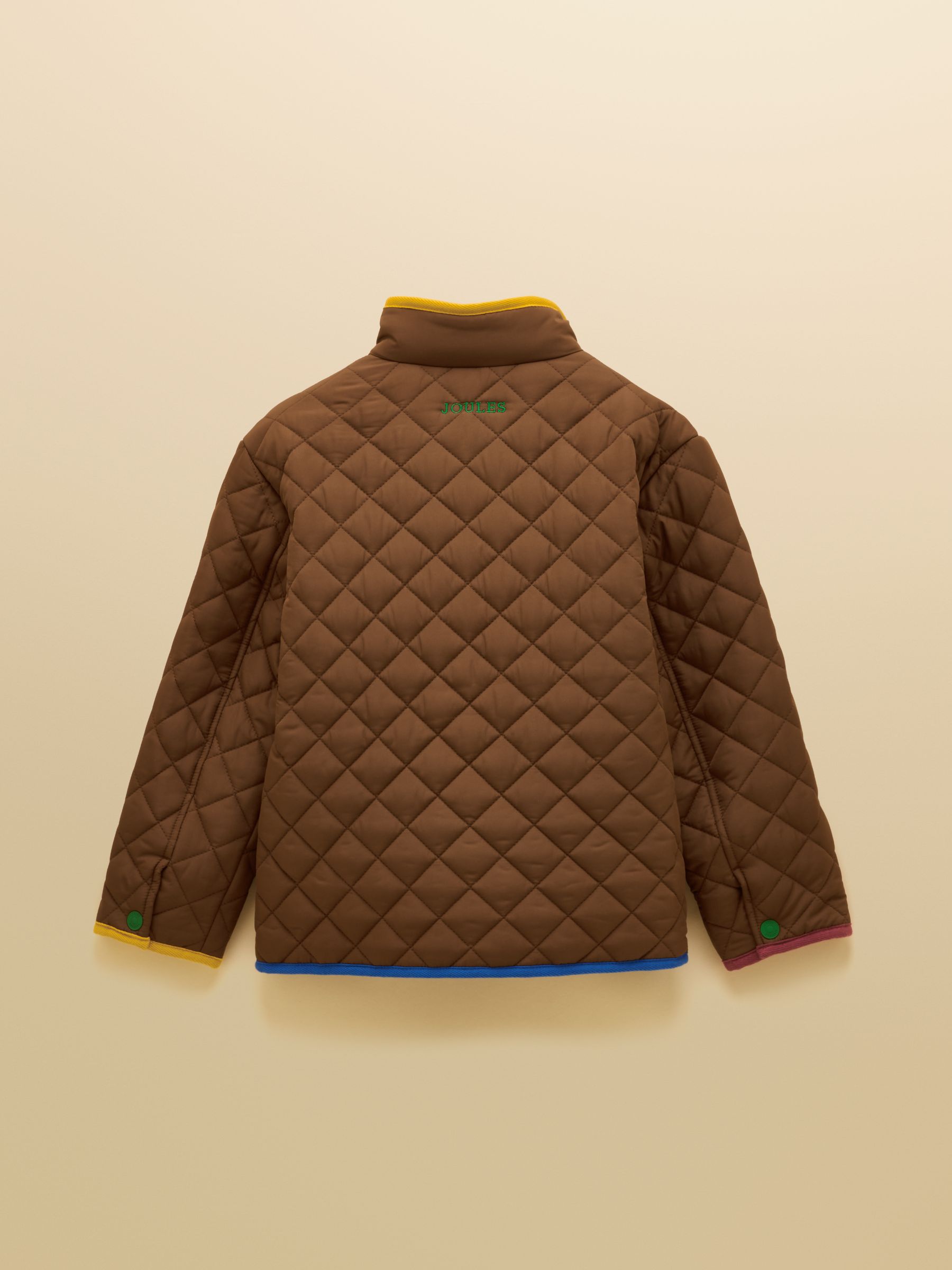 Boys' Lennox Brown Quilted Funnel Neck Jacket - Image 2 of 5
