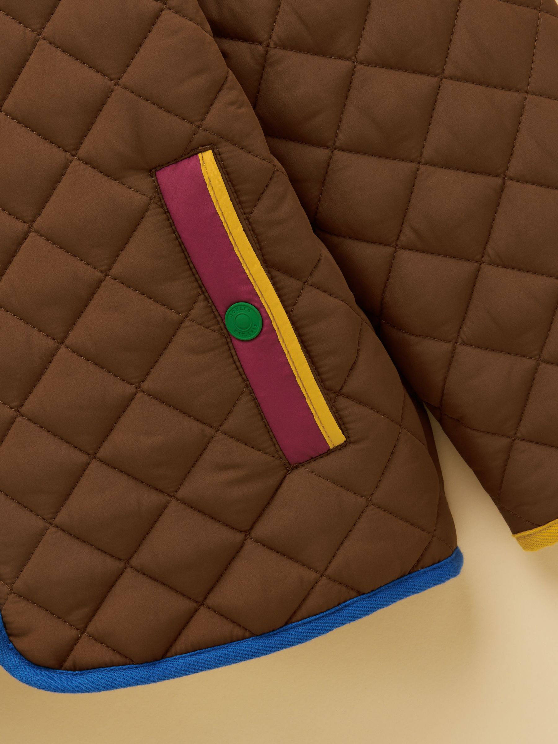 Boys' Lennox Brown Quilted Funnel Neck Jacket - Image 3 of 5