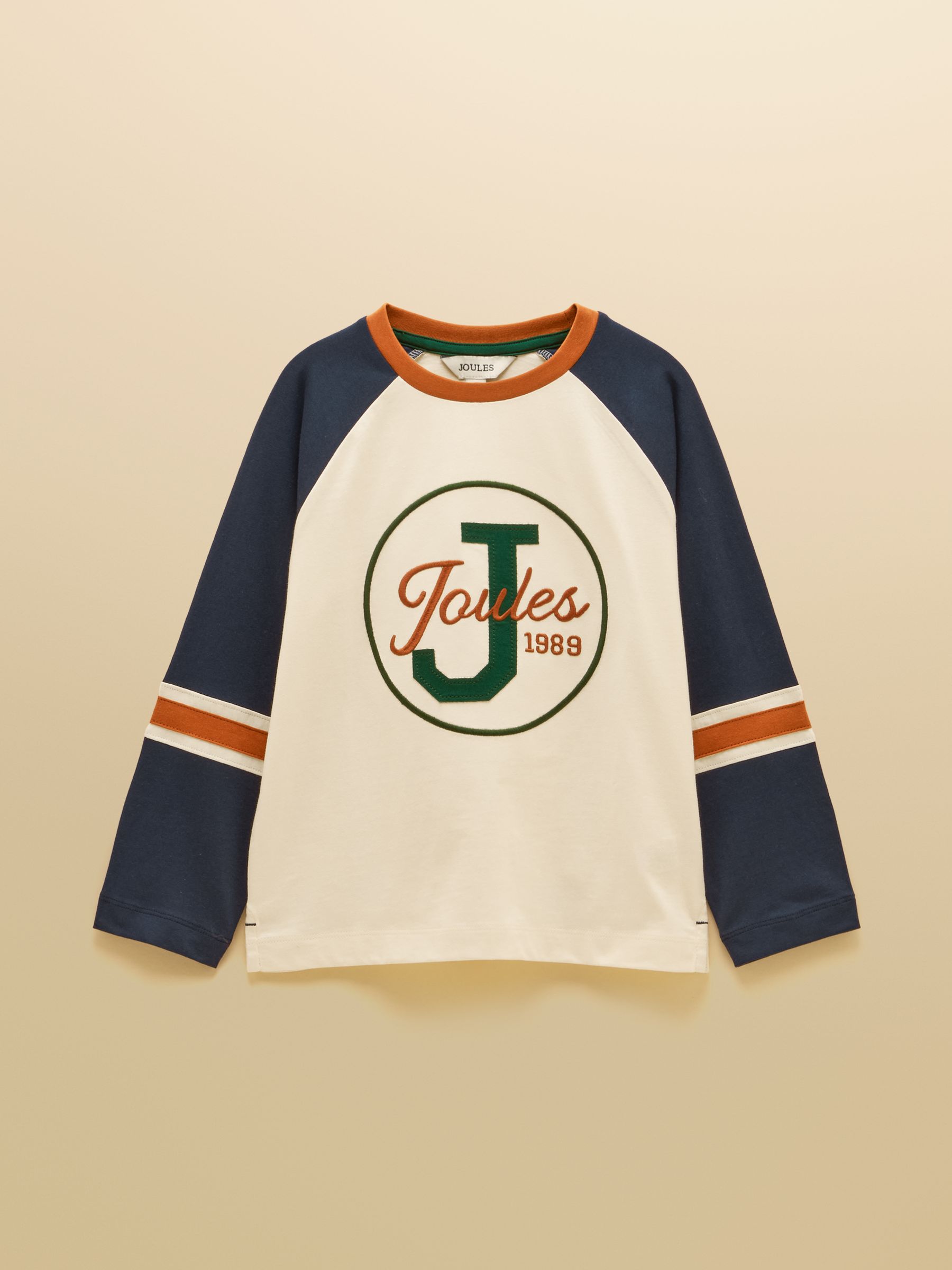 Boys' Bennett Cream Raglan Long Sleeve Top - Image 1 of 4