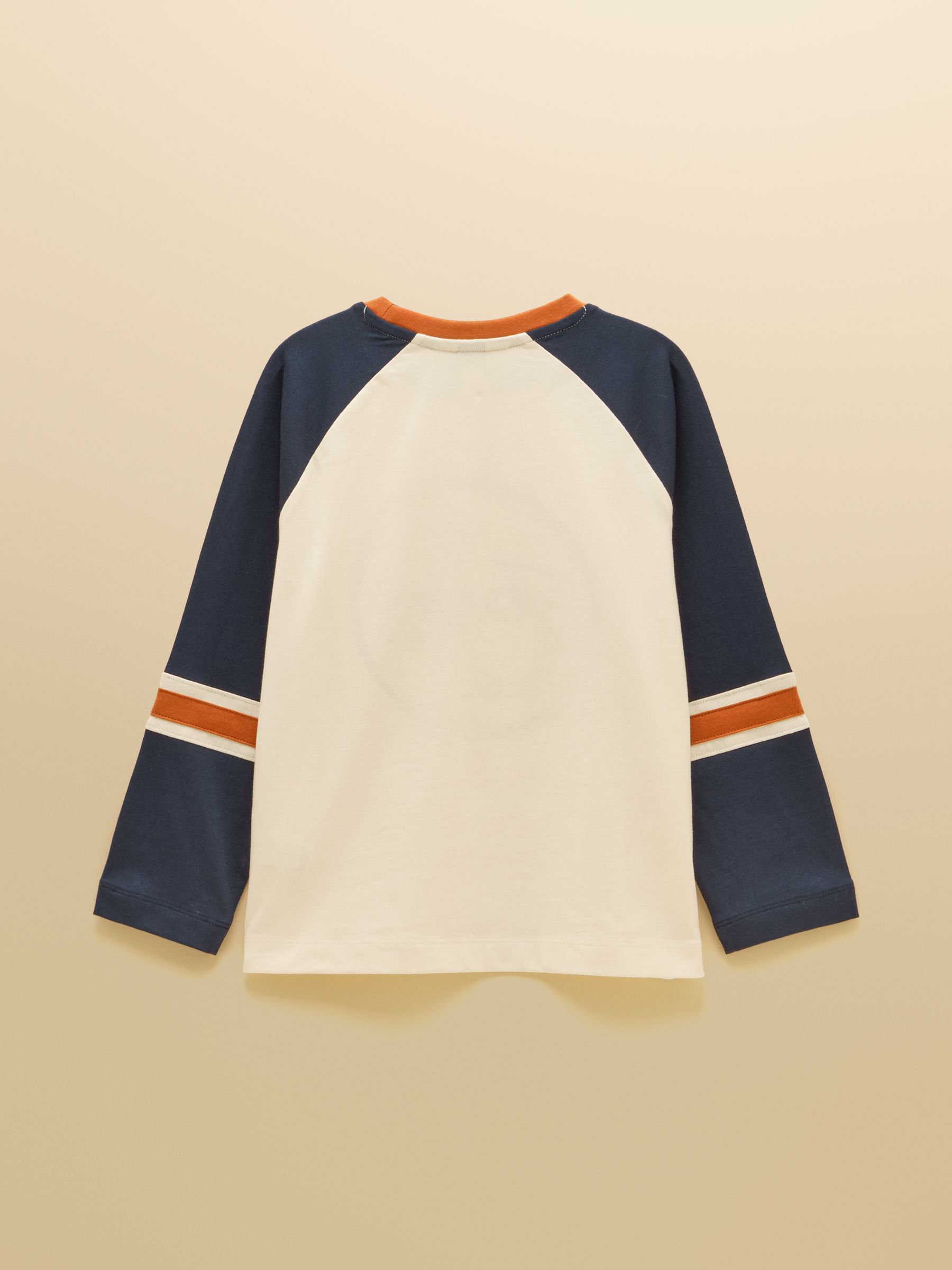 Boys' Bennett Cream Raglan Long Sleeve Top - Image 2 of 4