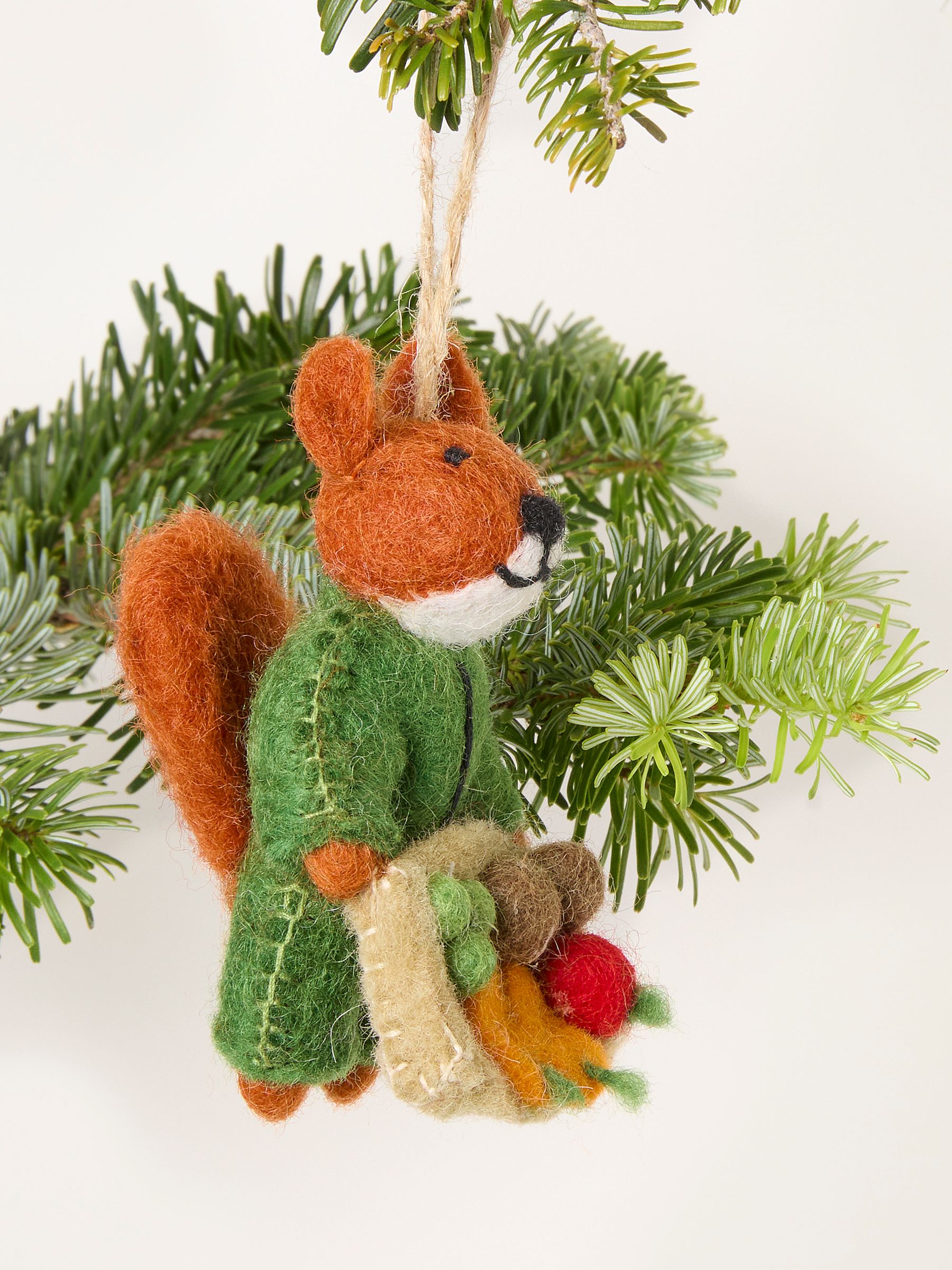 Brown Squirrel Felt Christmas Decoration - Image 2 of 3 Brown Squirrel Felt Christmas Decoration - Image 2 of 3