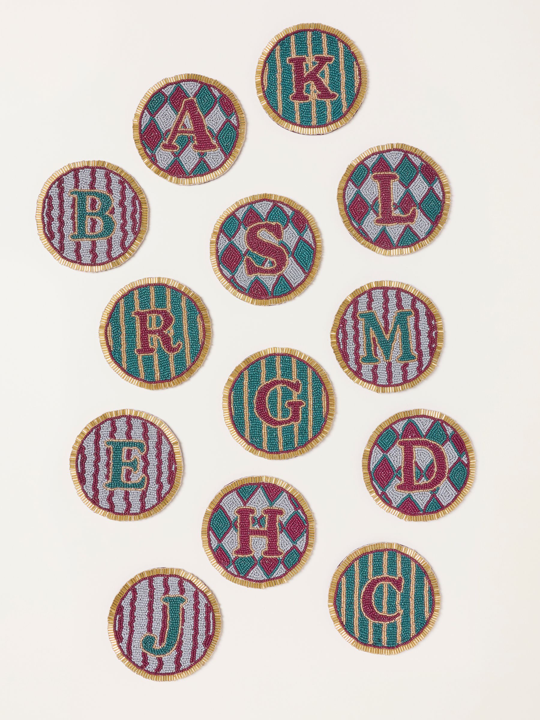 Multi Alphabet Beaded Coaster - Image 1 of 3