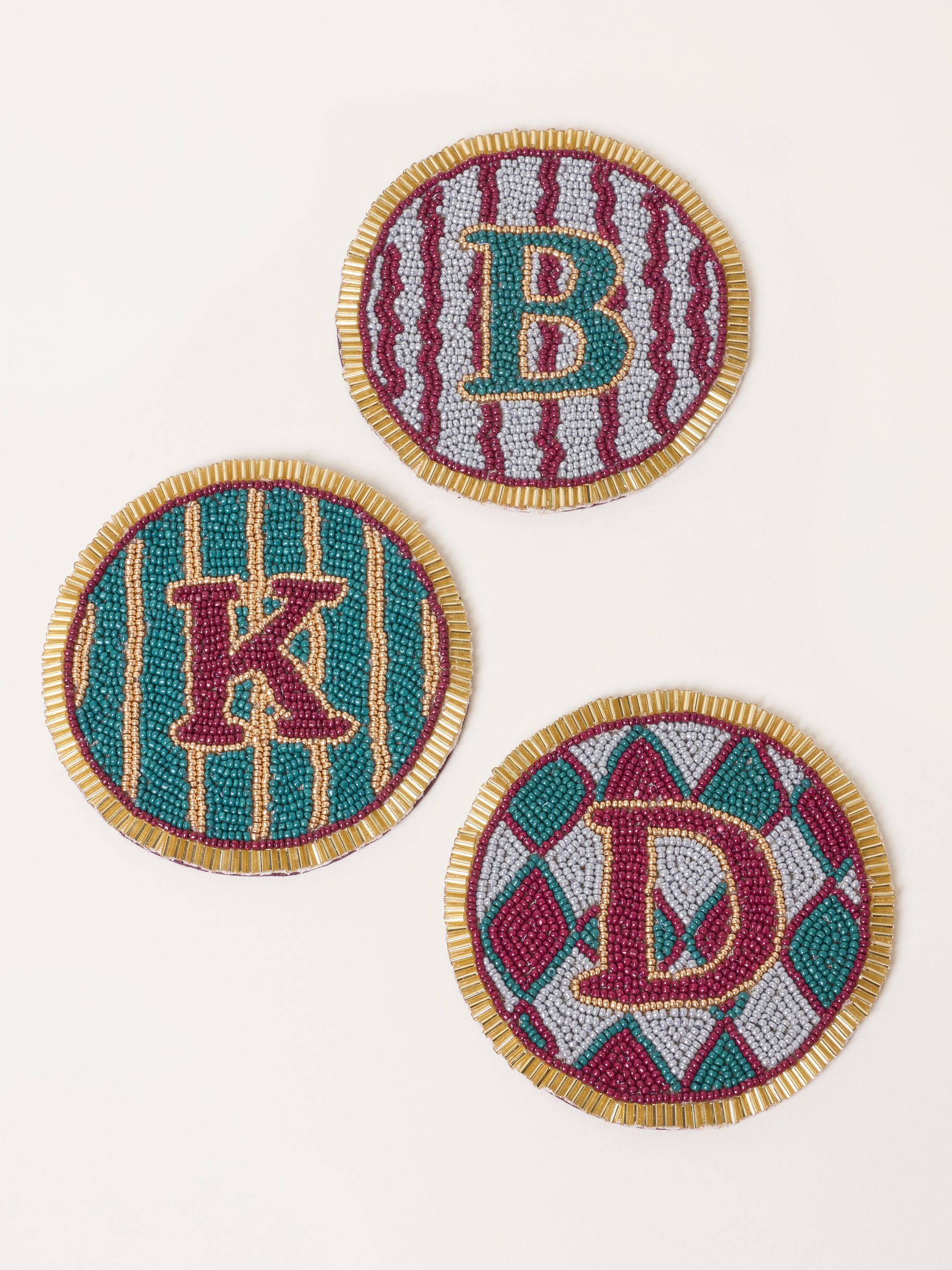 Multi Alphabet Beaded Coaster - Image 2 of 3