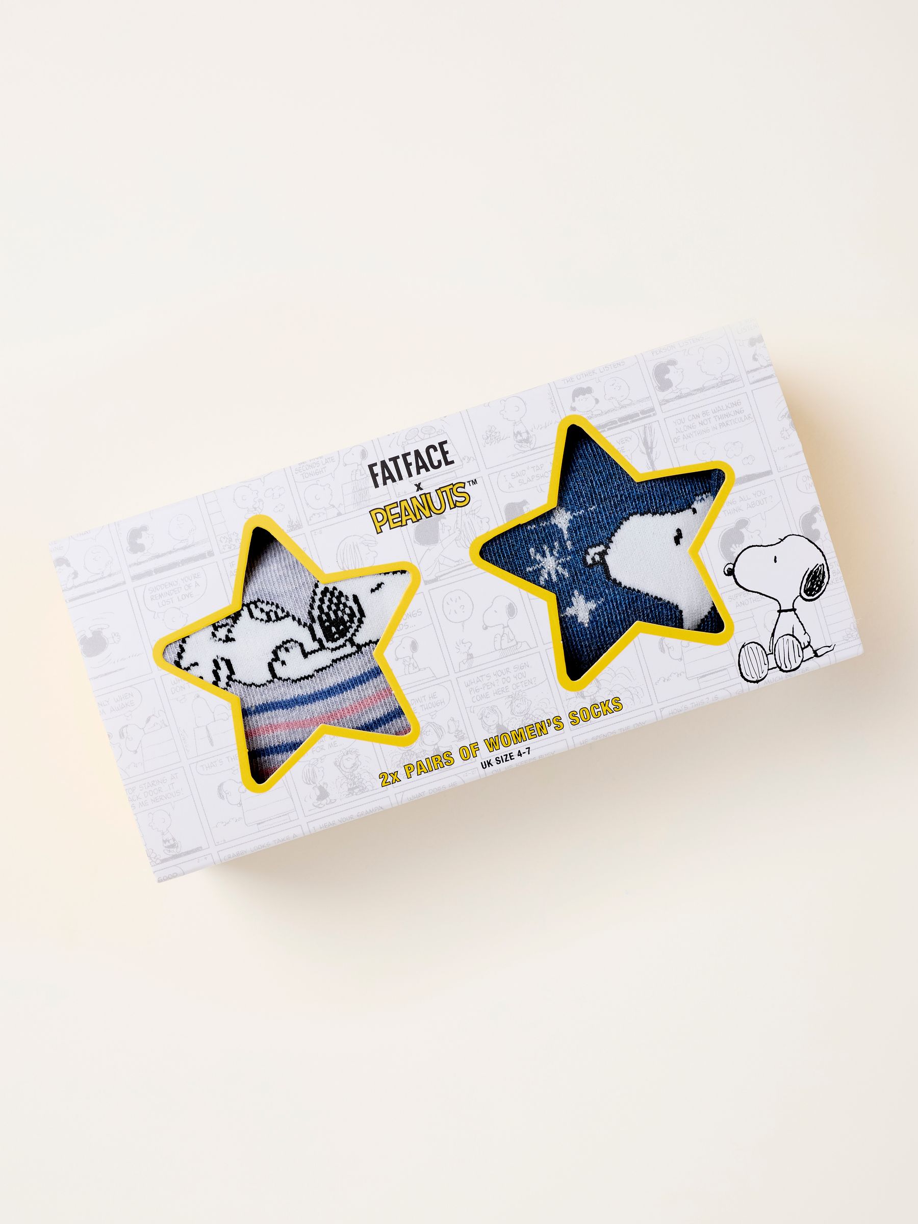 Multi 2 Pack Snoopy Star Stripe Socks - Image 1 of 2