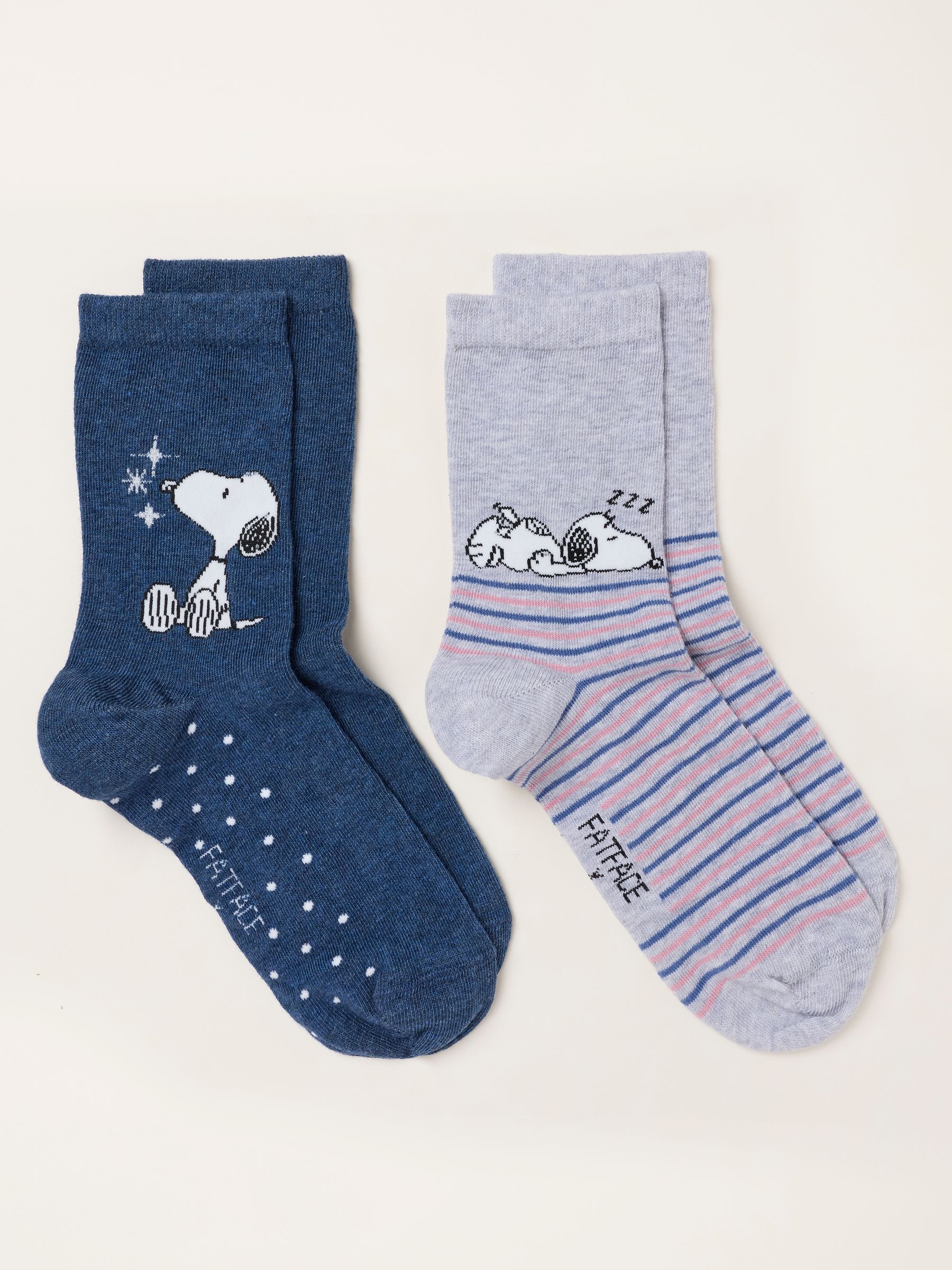 Multi 2 Pack Snoopy Star Stripe Socks - Image 2 of 2 Multi 2 Pack Snoopy Star Stripe Socks - Image 2 of 2