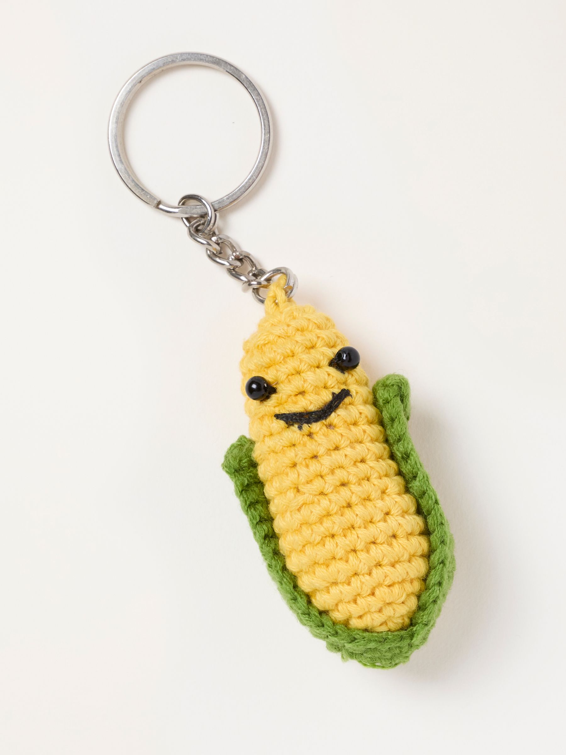 Yellow Crochet Corn on the Cob Keyring - Image 1 of 3 Yellow Crochet Corn on the Cob Keyring - Image 1 of 3