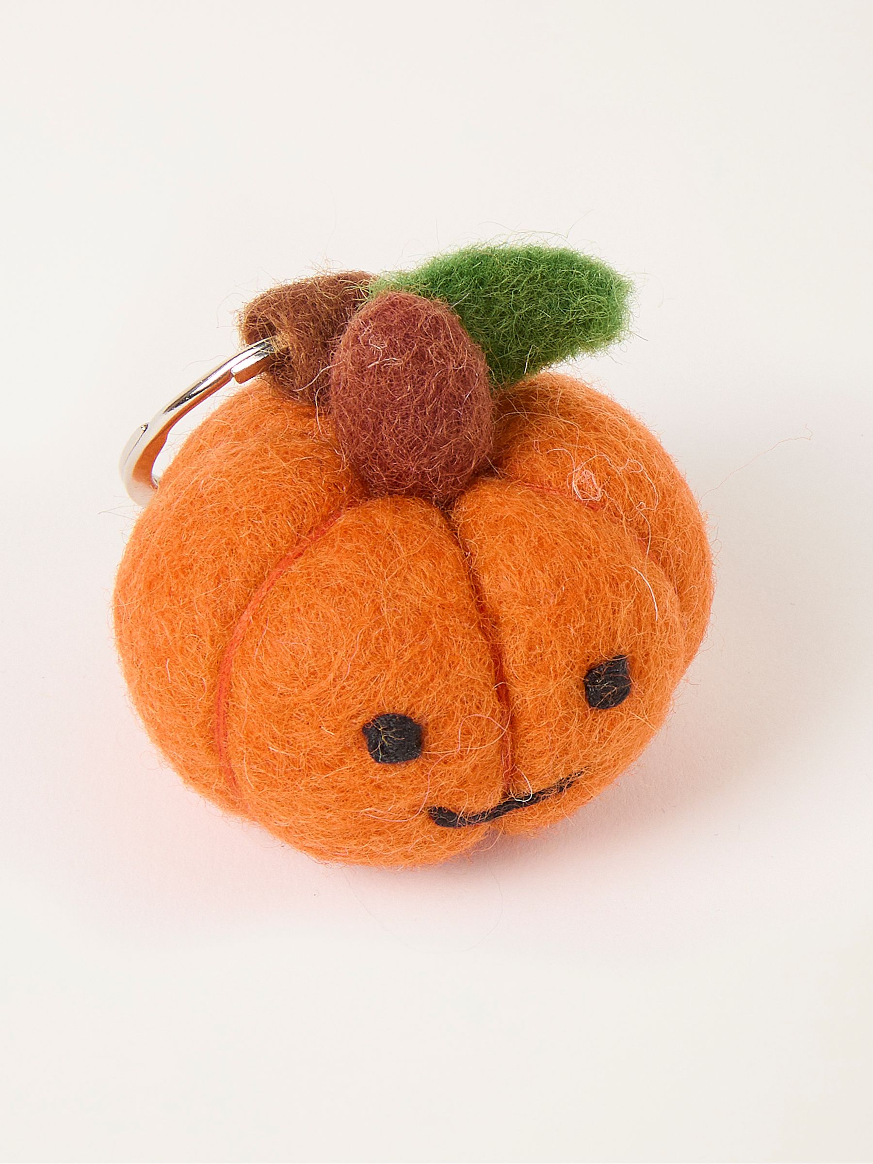 Orange Halloween Pumpkin Felt Keyring - Image 2 of 3