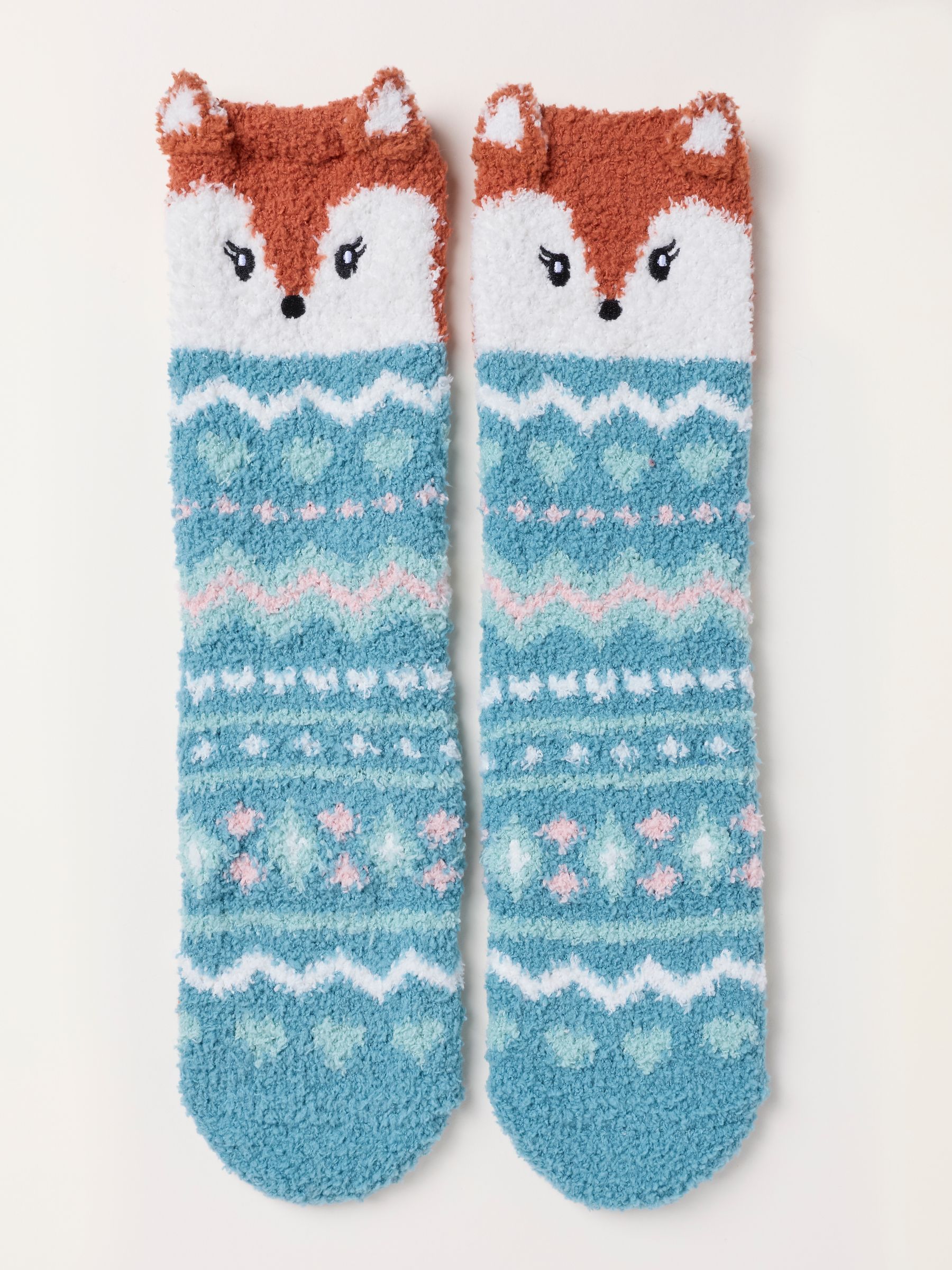 Fluffy Frankie Fox Green Socks in a Gift Box - Image 2 of 3 Fluffy Frankie Fox Green Socks in a Gift Box - Image 2 of 3