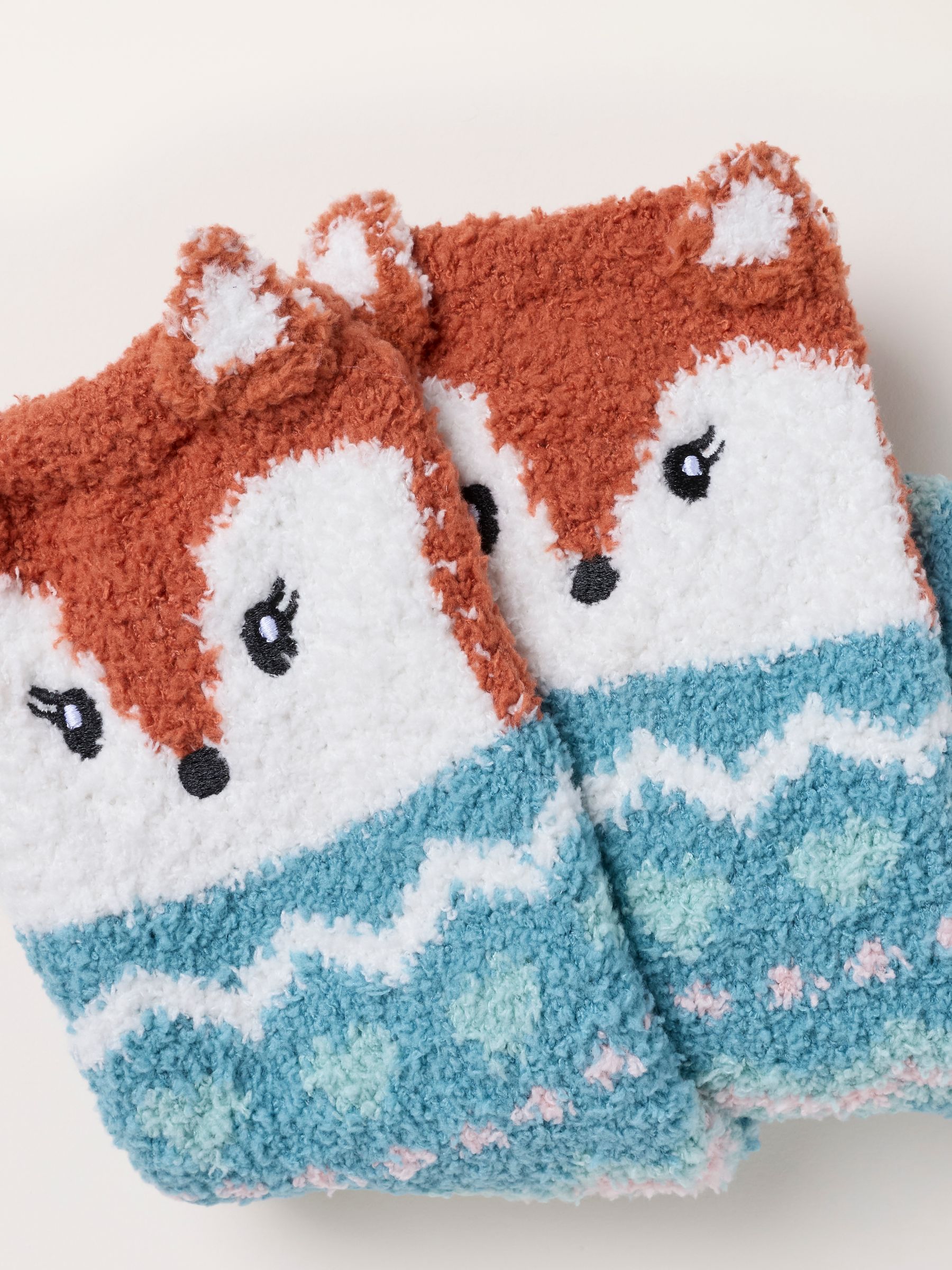 Fluffy Frankie Fox Green Socks in a Gift Box - Image 3 of 3