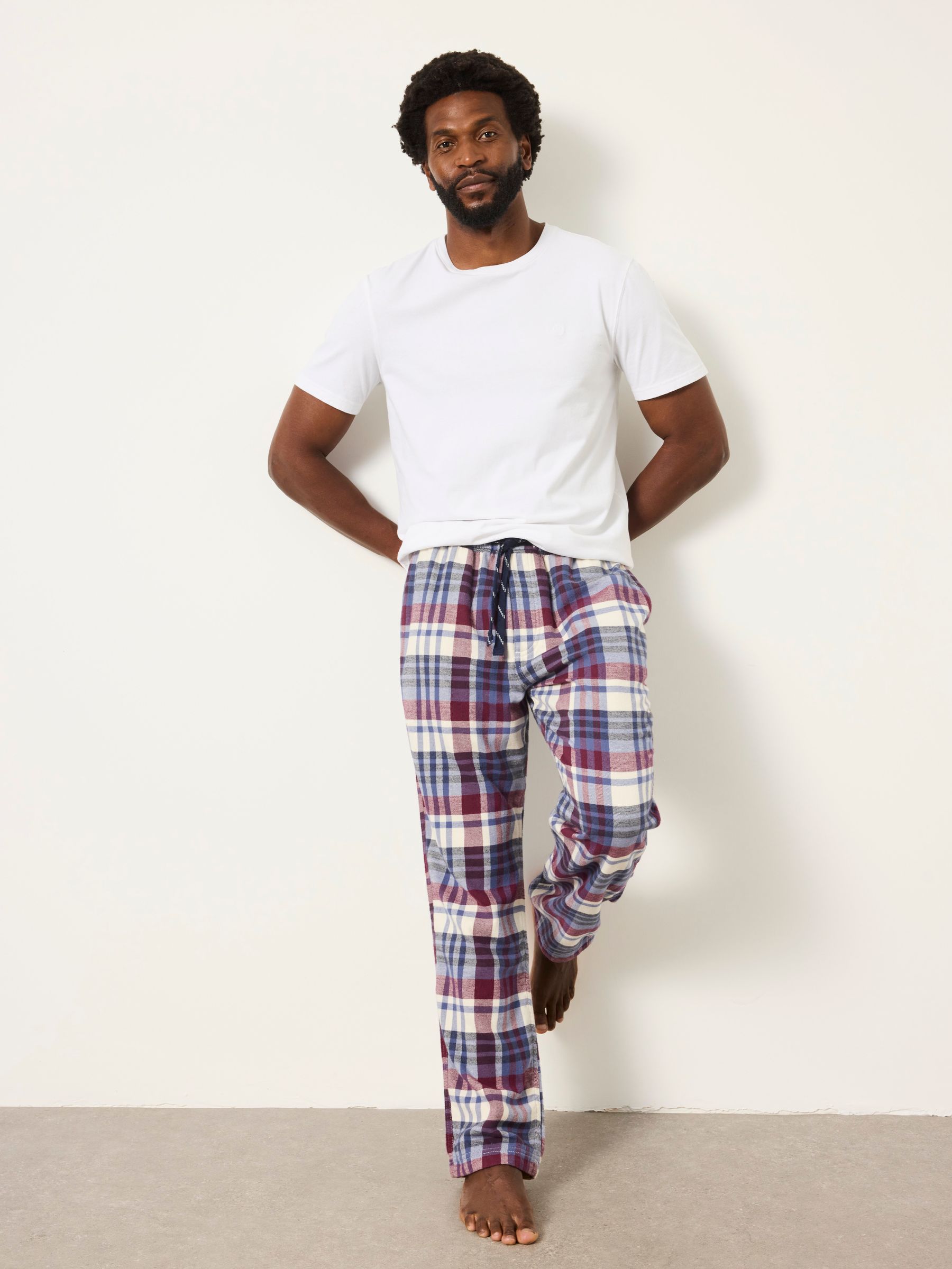 Denny Plum Purple Check Pyjama Bottom - Image 5 of 7