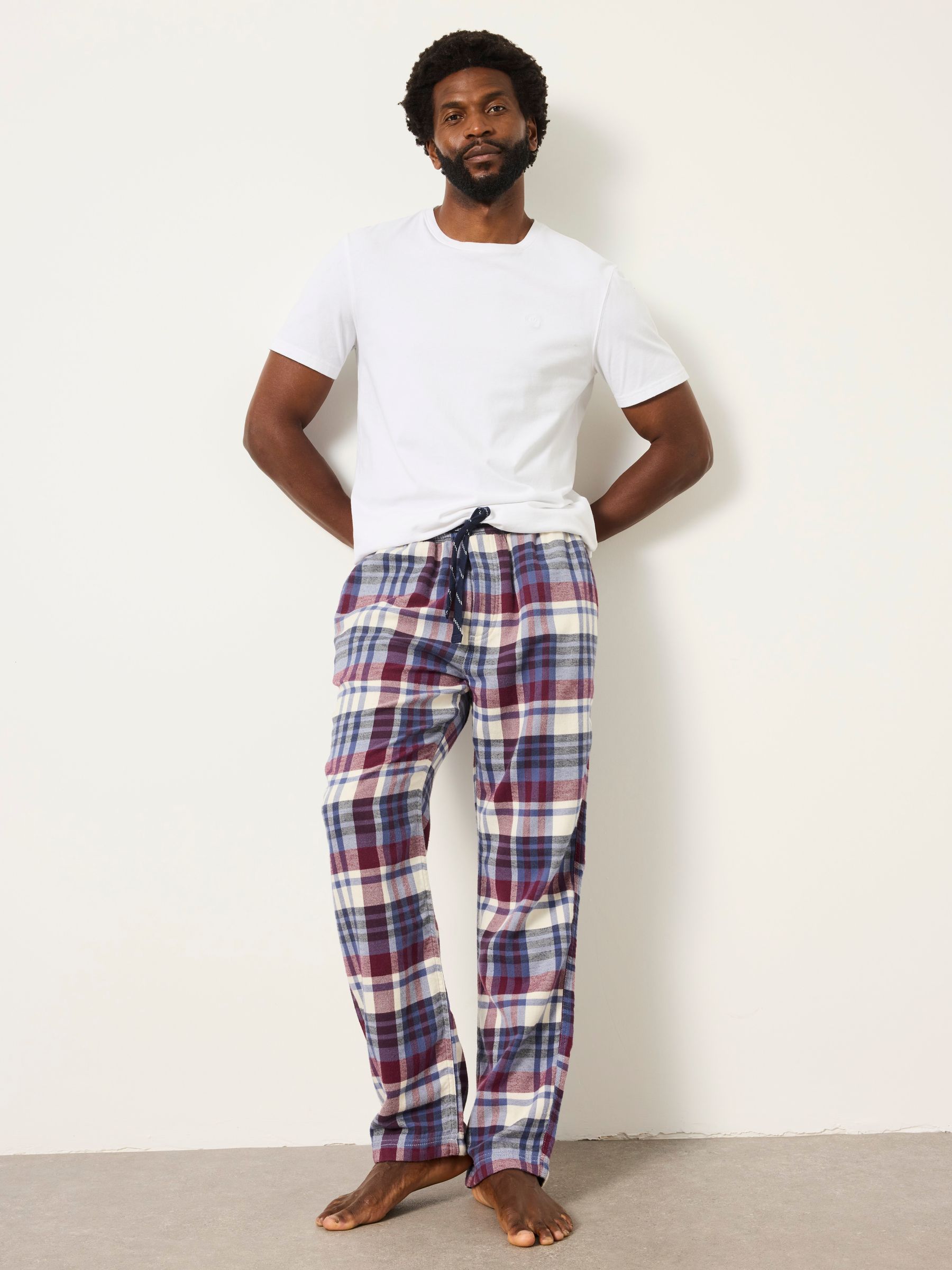 Denny Plum Purple Check Pyjama Bottom - Image 6 of 7
