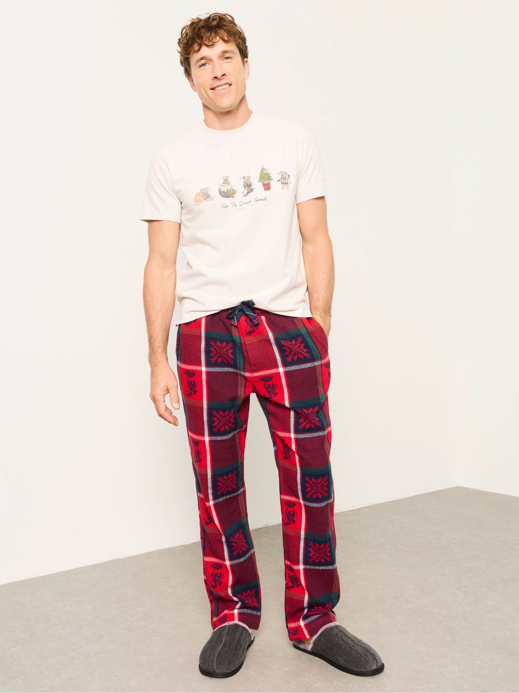 Red Shelter Jacquard Christmas Pyjama Bottoms - Image 3 of 6