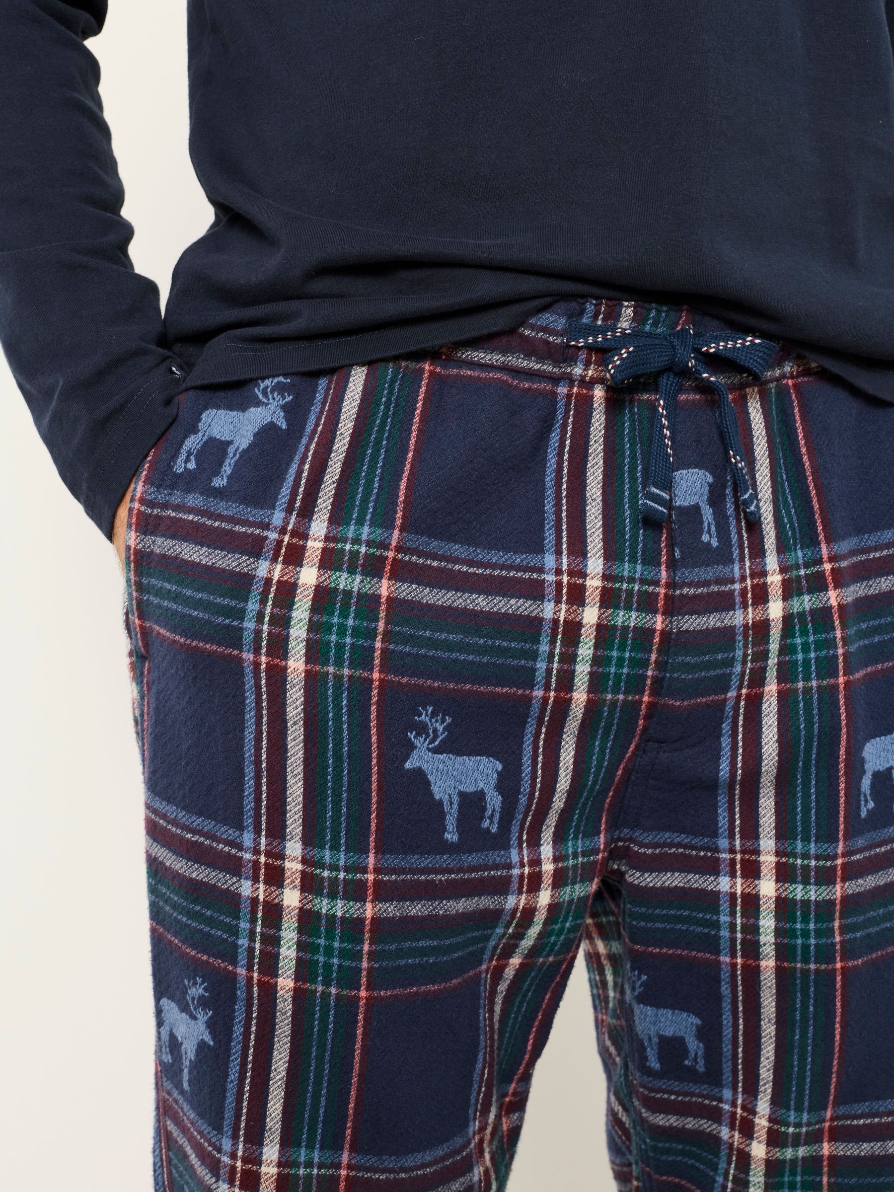Navy Reindeer Jacquard Pyjama Bottom - Image 3 of 6