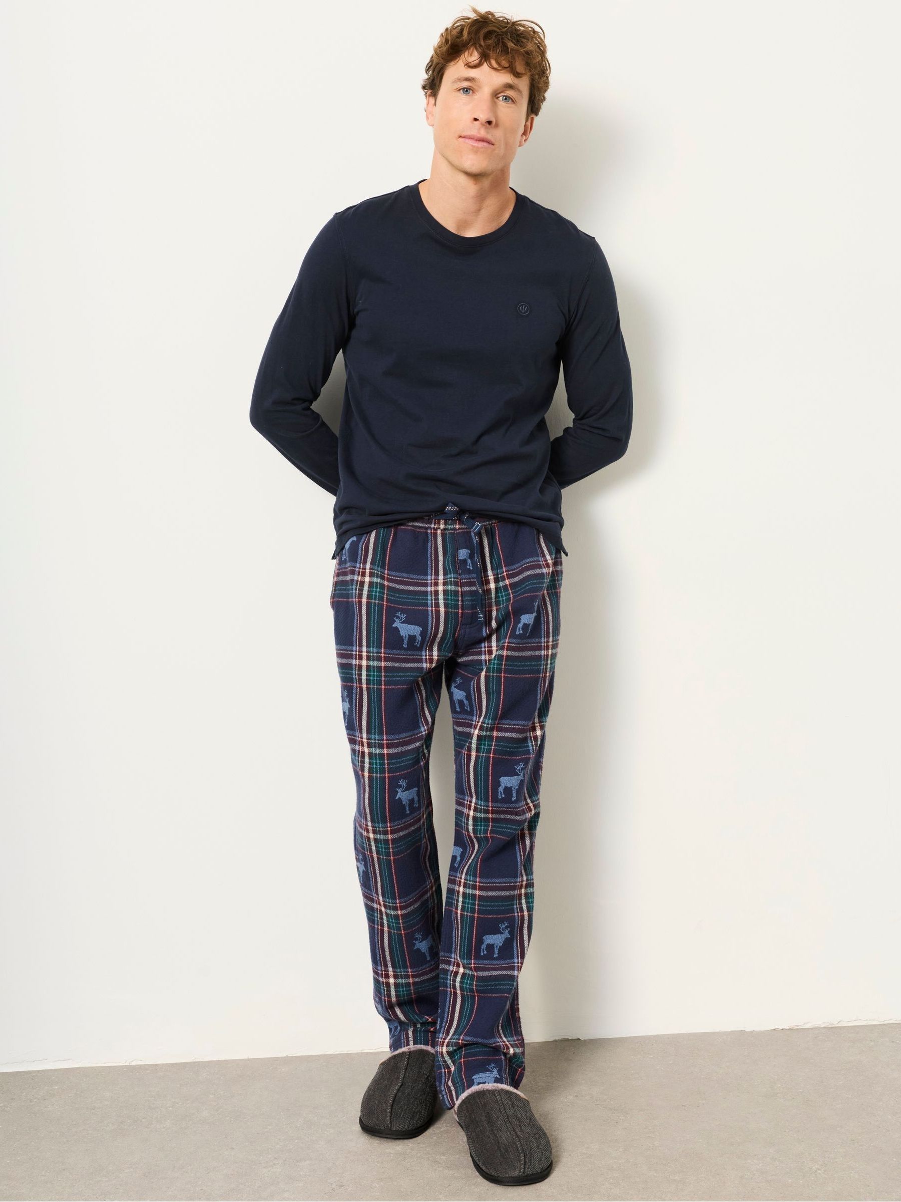 Navy Reindeer Jacquard Pyjama Bottom - Image 4 of 6