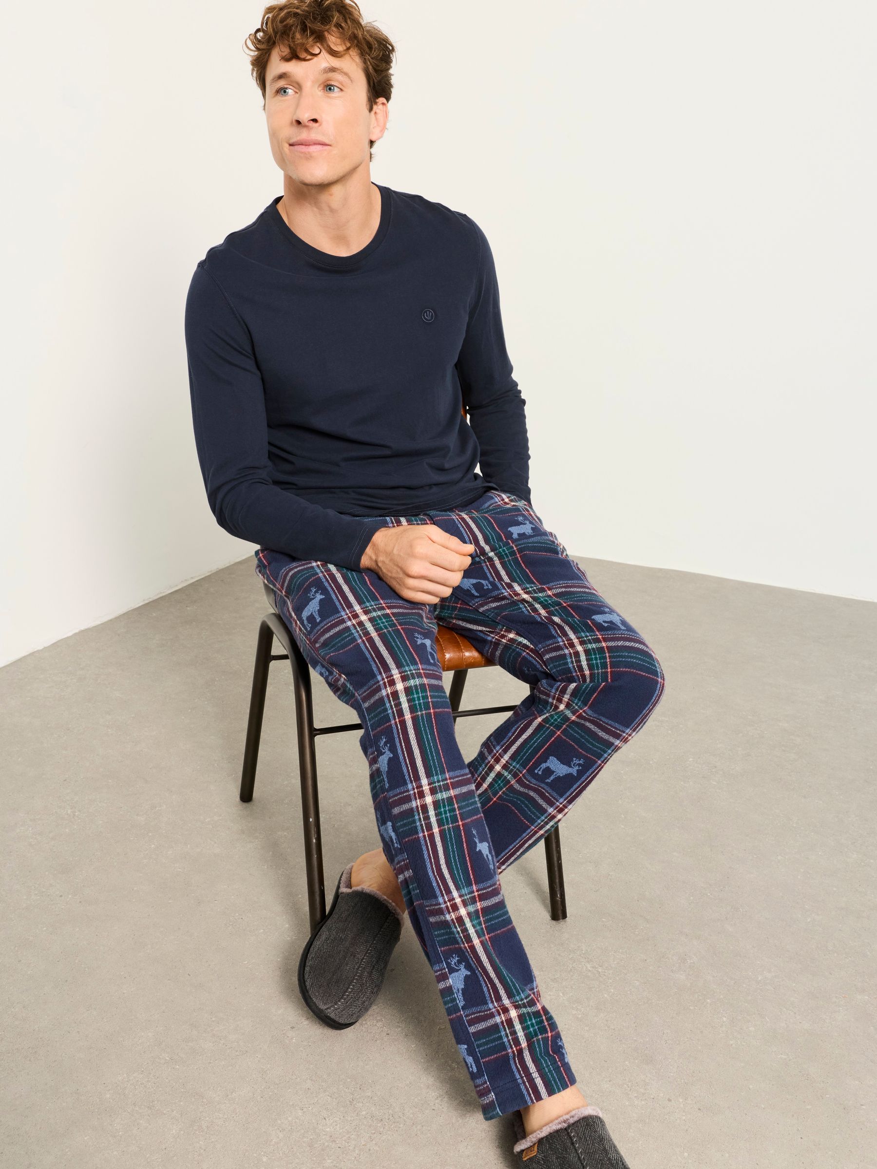 Navy Reindeer Jacquard Pyjama Bottom - Image 5 of 6
