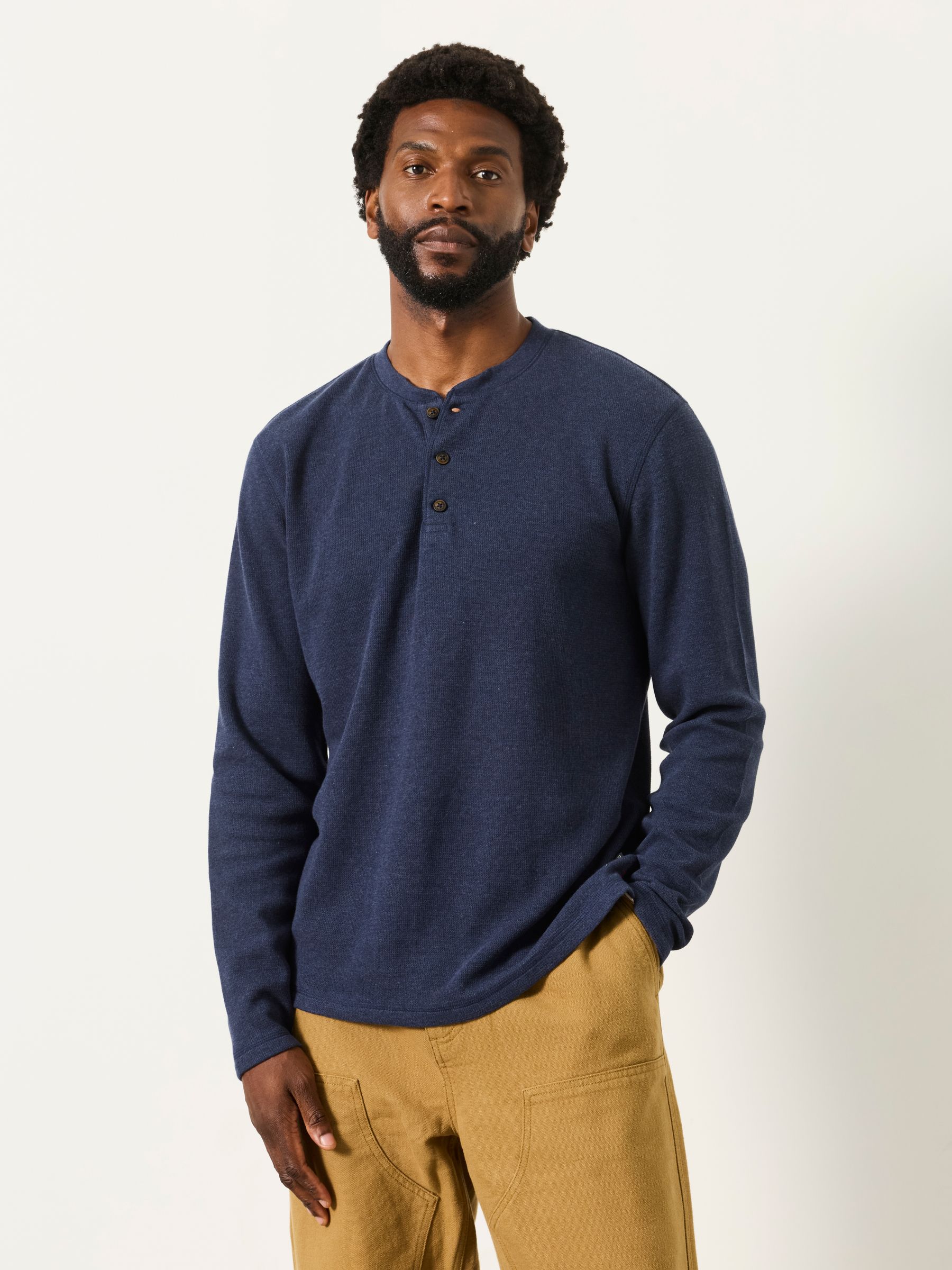 Kemp Navy Henley Pyjama Top - Image 1 of 7