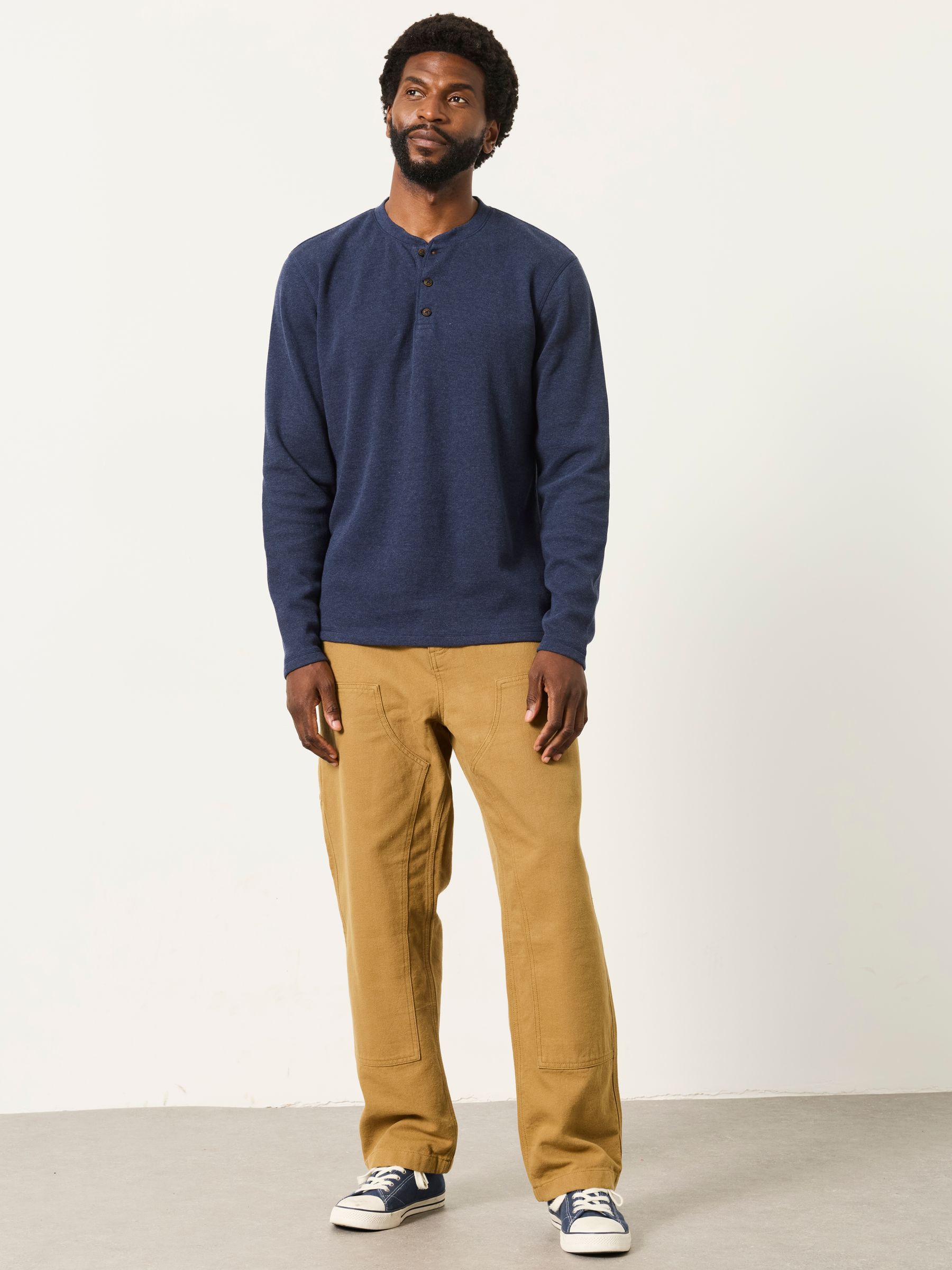 Kemp Navy Henley Pyjama Top - Image 4 of 7