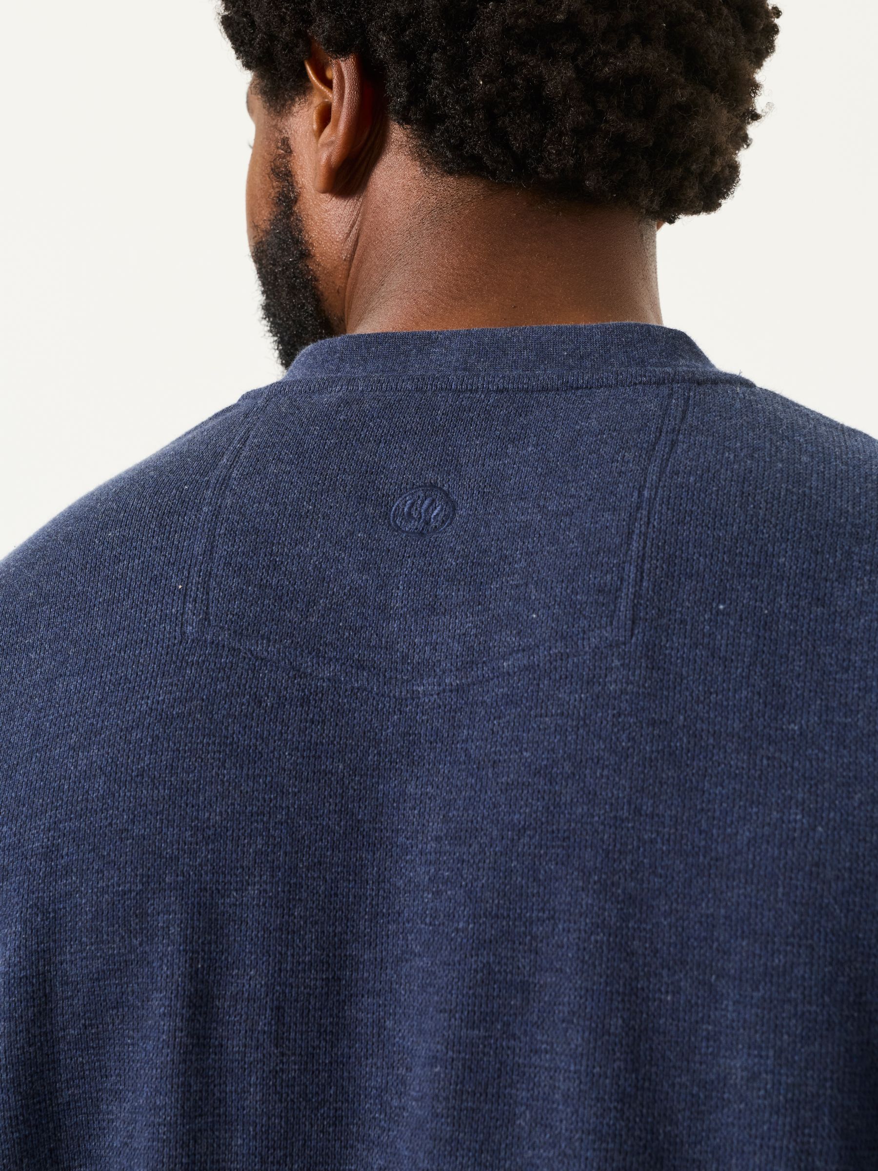 Kemp Navy Henley Pyjama Top - Image 5 of 7