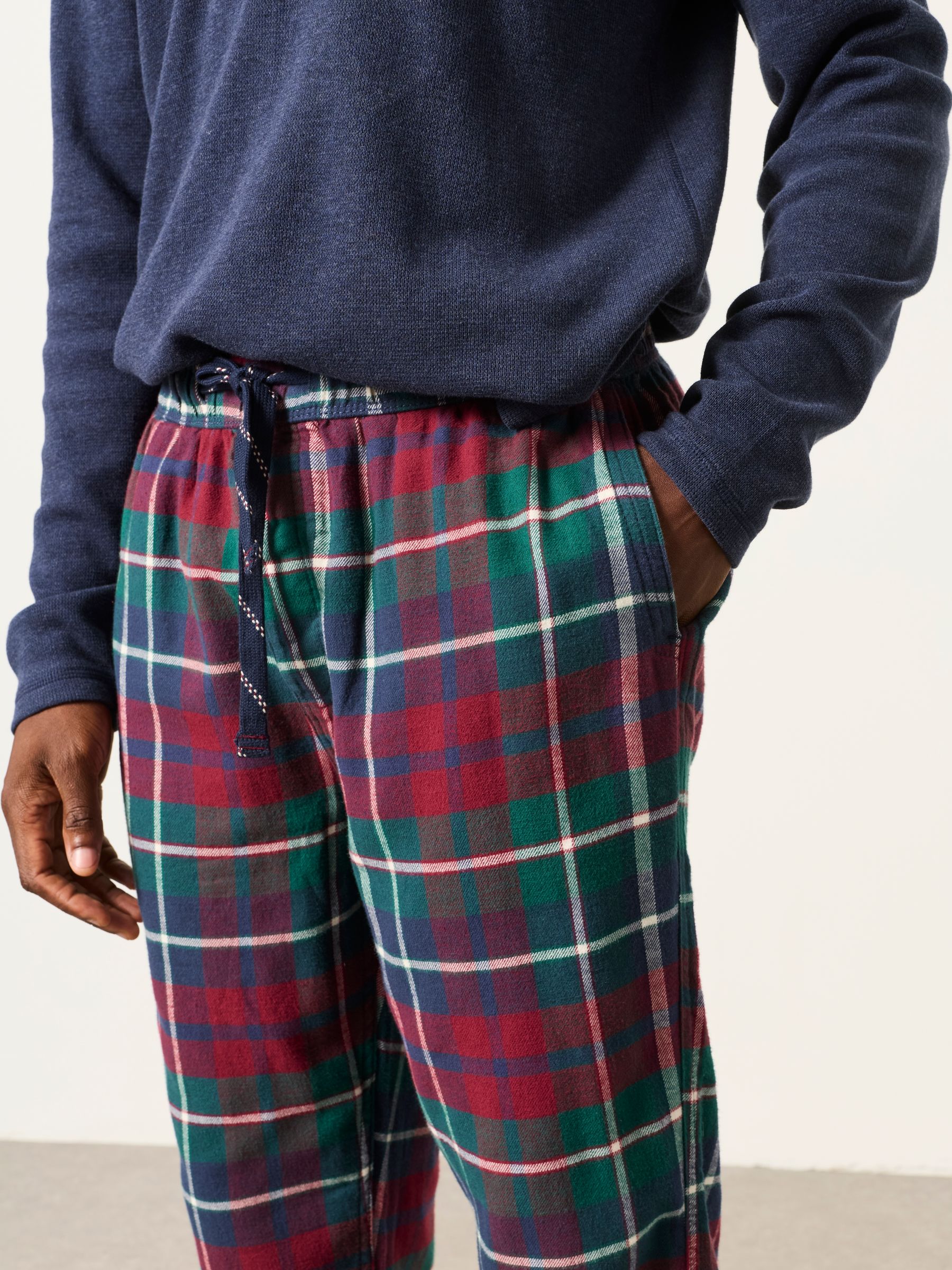 Moray Burgundy Red Check Pyjama Bottom - Image 3 of 6
