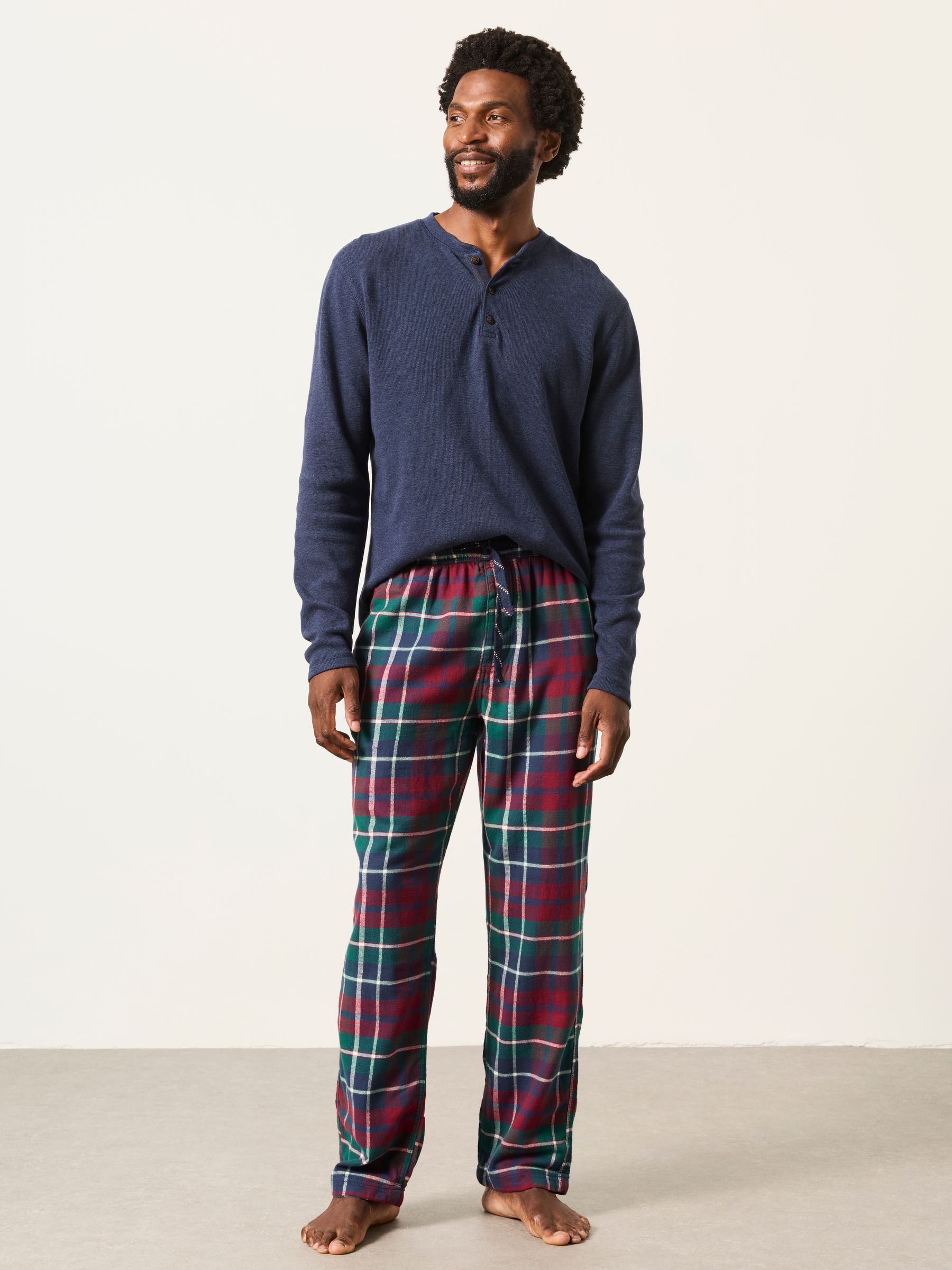 Moray Burgundy Red Check Pyjama Bottom - Image 4 of 6