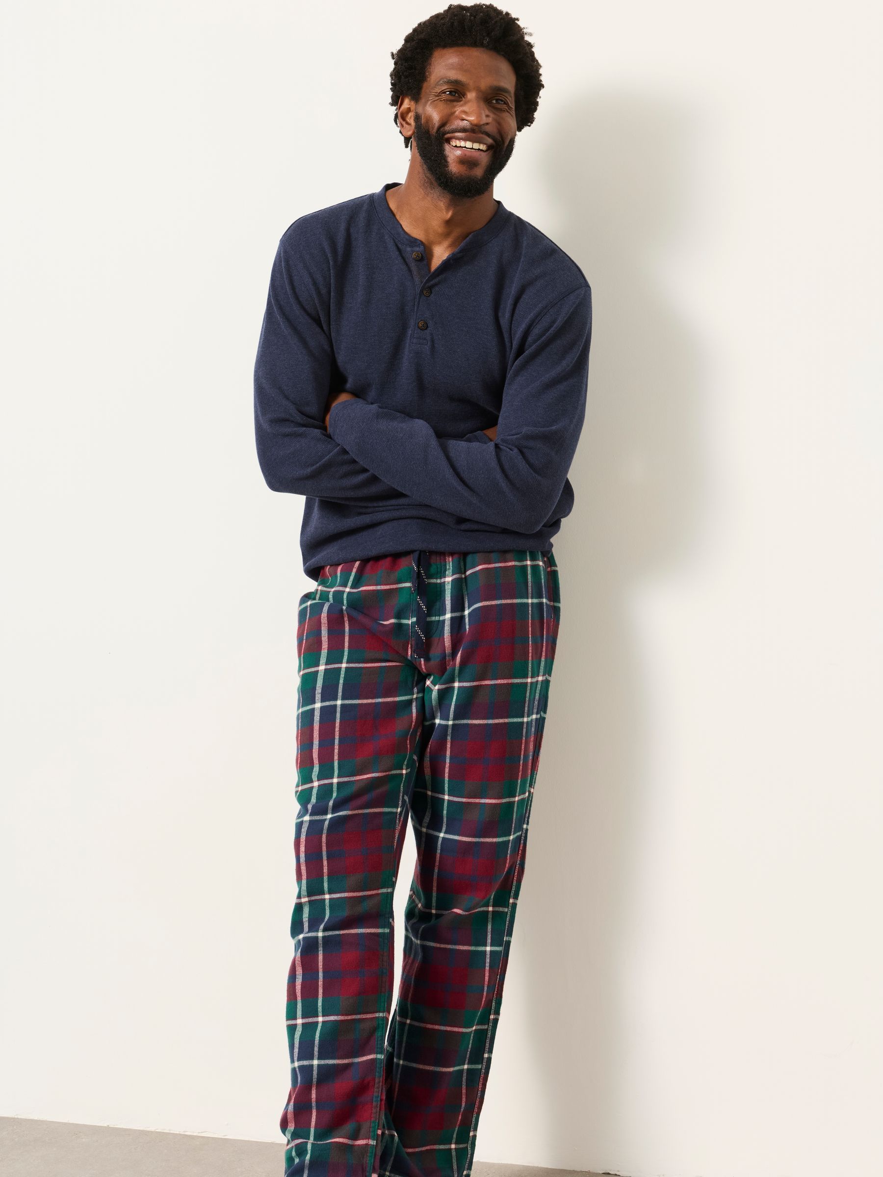 Moray Burgundy Red Check Pyjama Bottom - Image 5 of 6